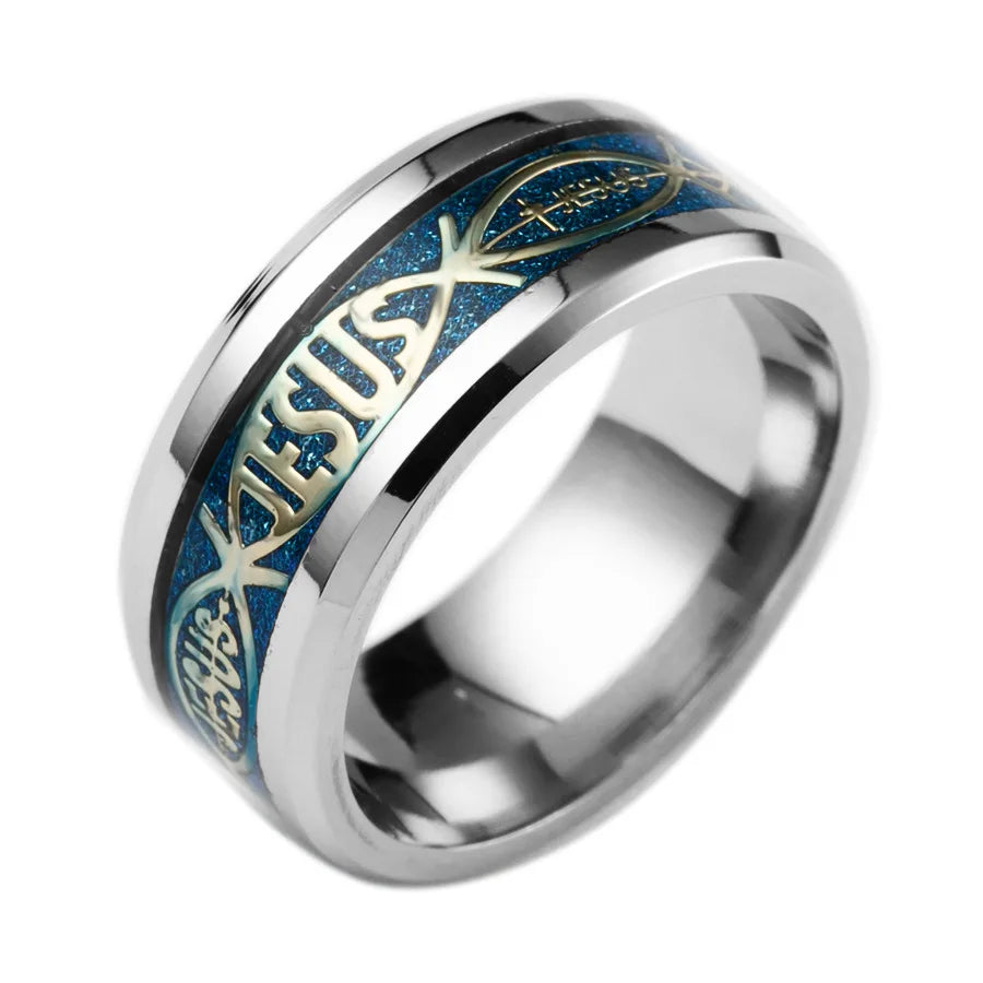 Unique Jesus Letter 316 L Stainless Steel Ring For Religious Christian Men Women Gift Jewelry Serenity Male Bible Cross. Limited stock available.