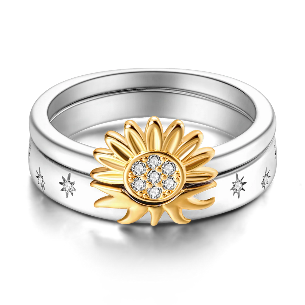 Silver Plated Women Luxury Stackable Ring Real Infinite Flower Daisy Fine Jewelry Rings For Engagement Weddling Party