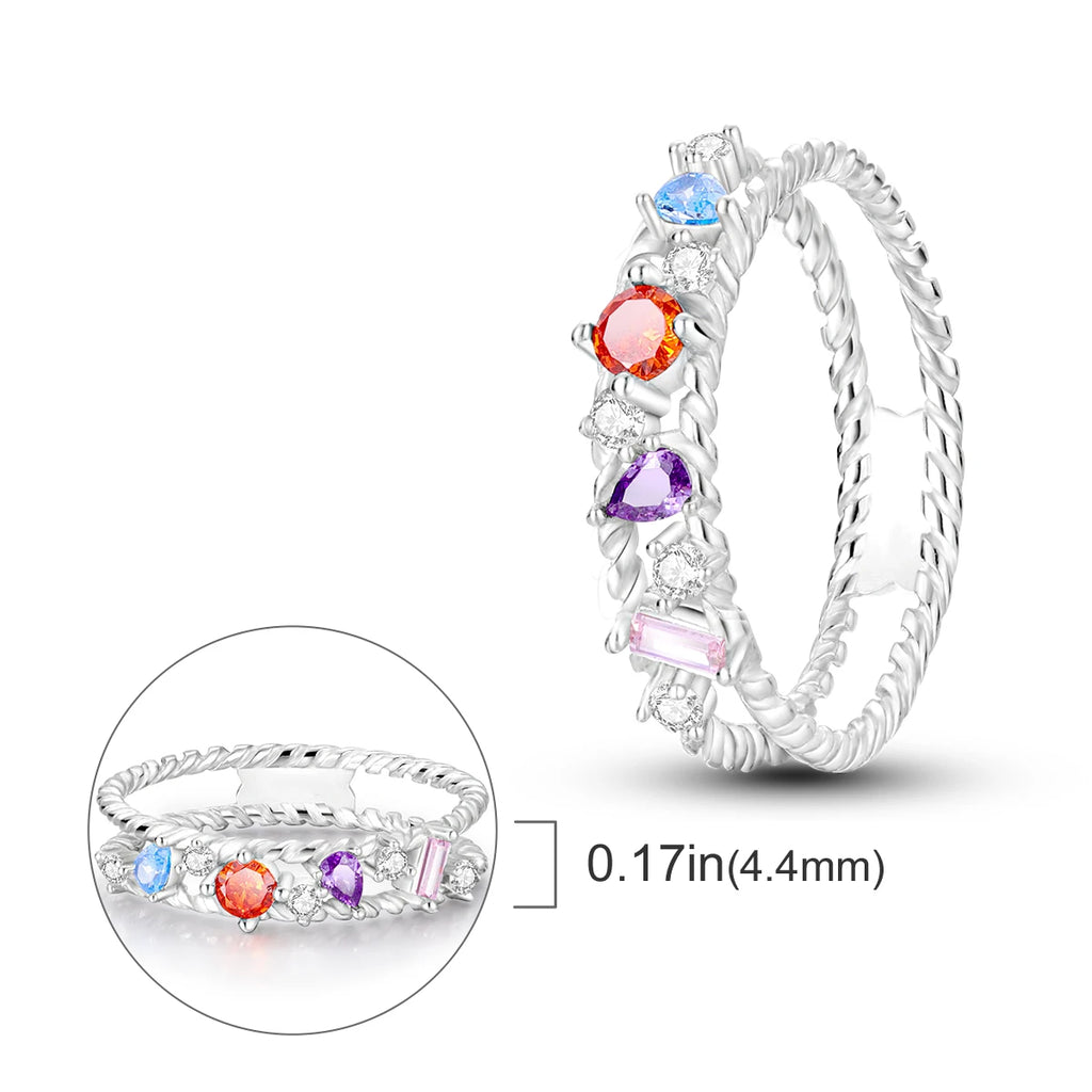 Silver Plated Women Luxury Stackable Ring Real Infinite Flower Daisy Fine Jewelry Rings For Engagement Weddling Party