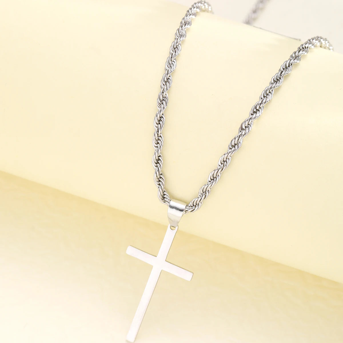 Beautiful Stainless Steel Cross Pendant Necklace for Men Women Minimalist Gold Color Jewelry Male Female Necklaces Chokers Gifts 2024. Limited stock available.