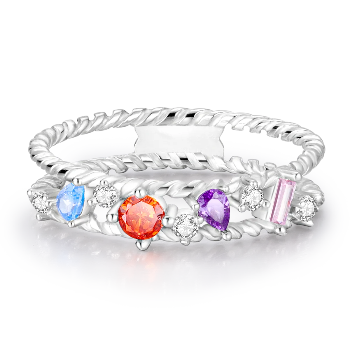Silver Plated Women Luxury Stackable Ring Real Infinite Flower Daisy Fine Jewelry Rings For Engagement Weddling Party