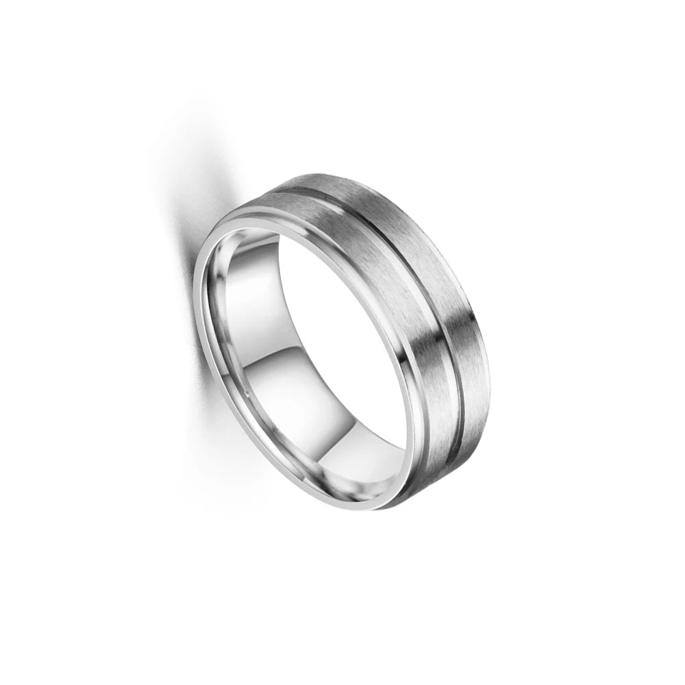 Wholesale Black Groove Matte Wedding Engagement Party Gift Anniversary Rings For Women Jewelry