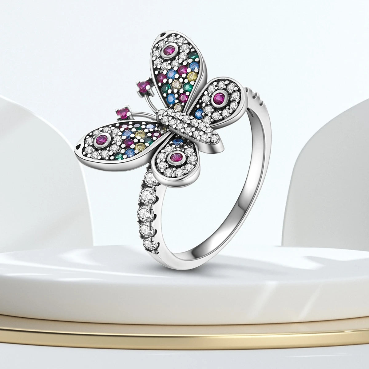 Silver Plated Women Luxury Stackable Ring Real Infinite Flower Daisy Fine Jewelry Rings For Engagement Weddling Party