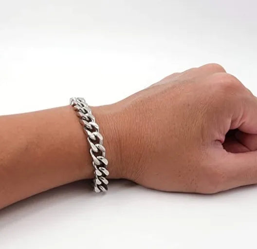 316L Unique Stainless Steel Cuban Chain Bracelet for Men Women Figaro  Vintage Metal Viking Kpop Pulseras Emo Cute Luxury Jewelry Gift. Limited stock available.
