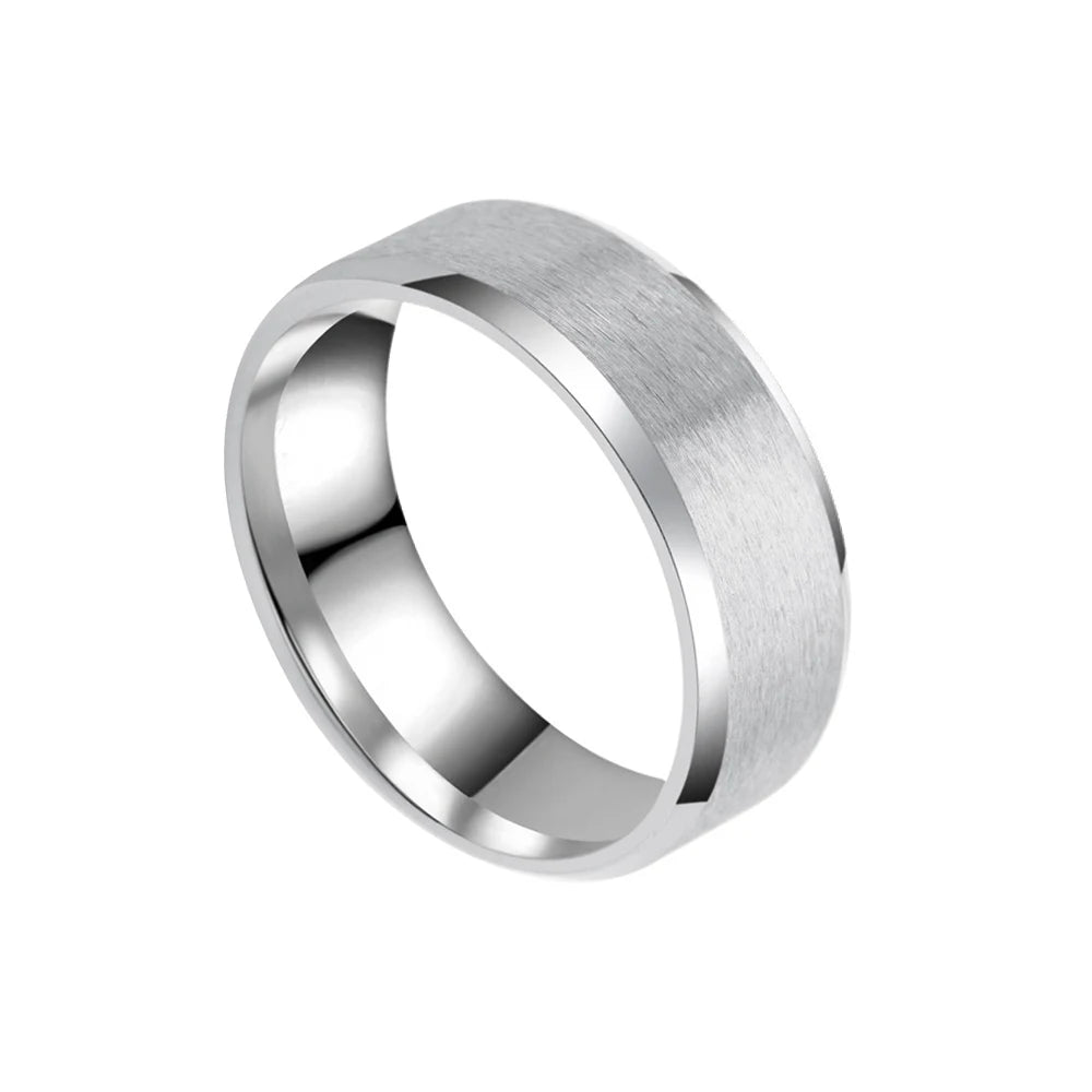 Wholesale Black Groove Matte Wedding Engagement Party Gift Anniversary Rings For Women Jewelry