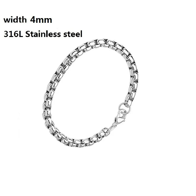 316L Unique Stainless Steel Cuban Chain Bracelet for Men Women Figaro  Vintage Metal Viking Kpop Pulseras Emo Cute Luxury Jewelry Gift. Limited stock available.