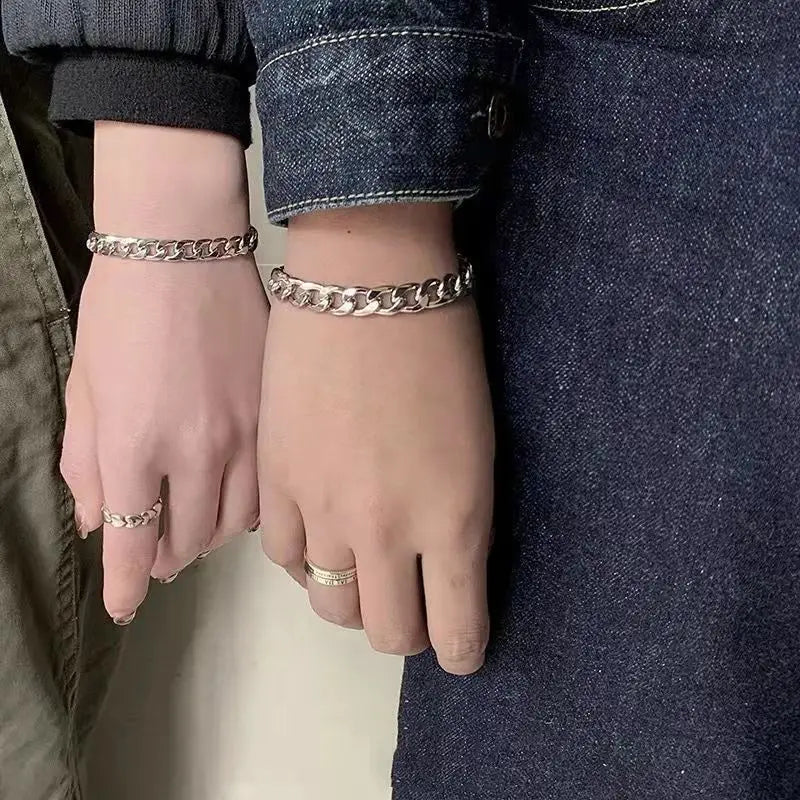 316L Unique Stainless Steel Cuban Chain Bracelet for Men Women Figaro  Vintage Metal Viking Kpop Pulseras Emo Cute Luxury Jewelry Gift. Limited stock available.