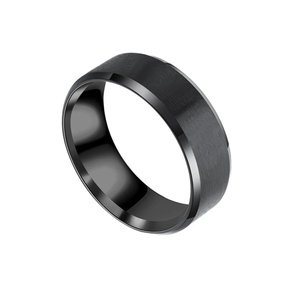Wholesale Black Groove Matte Wedding Engagement Party Gift Anniversary Rings For Women Jewelry