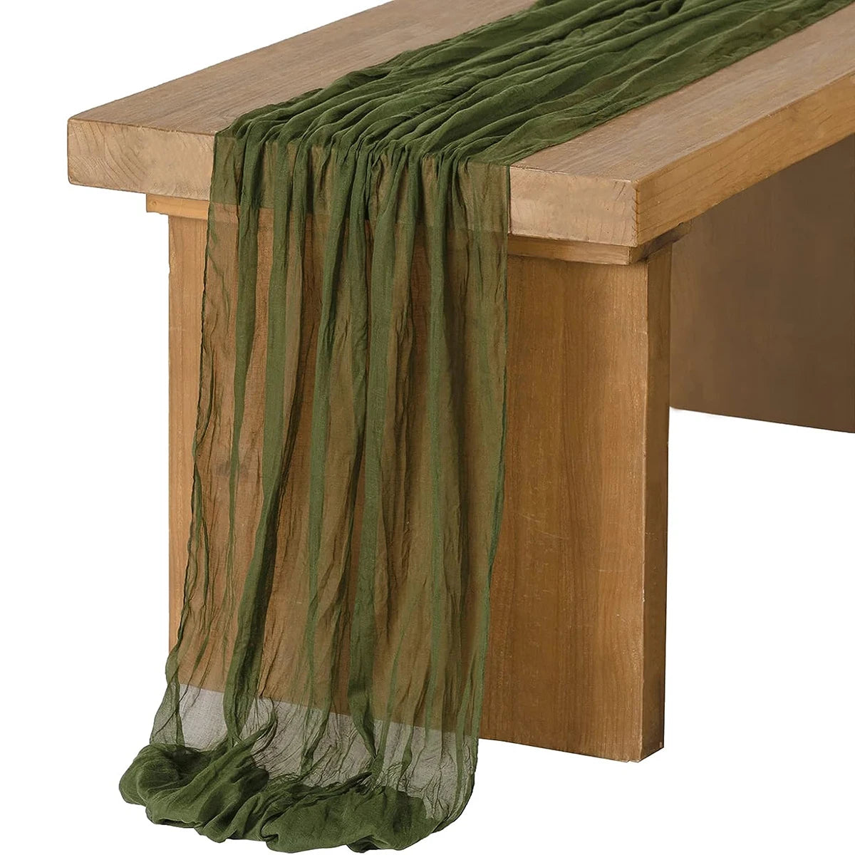 Semi-Sheer Gauze Table Runner Sage Cheesecloth Table Setting Dining Vintage Wedding Party Christmas Banquets Arches Cake Decor
