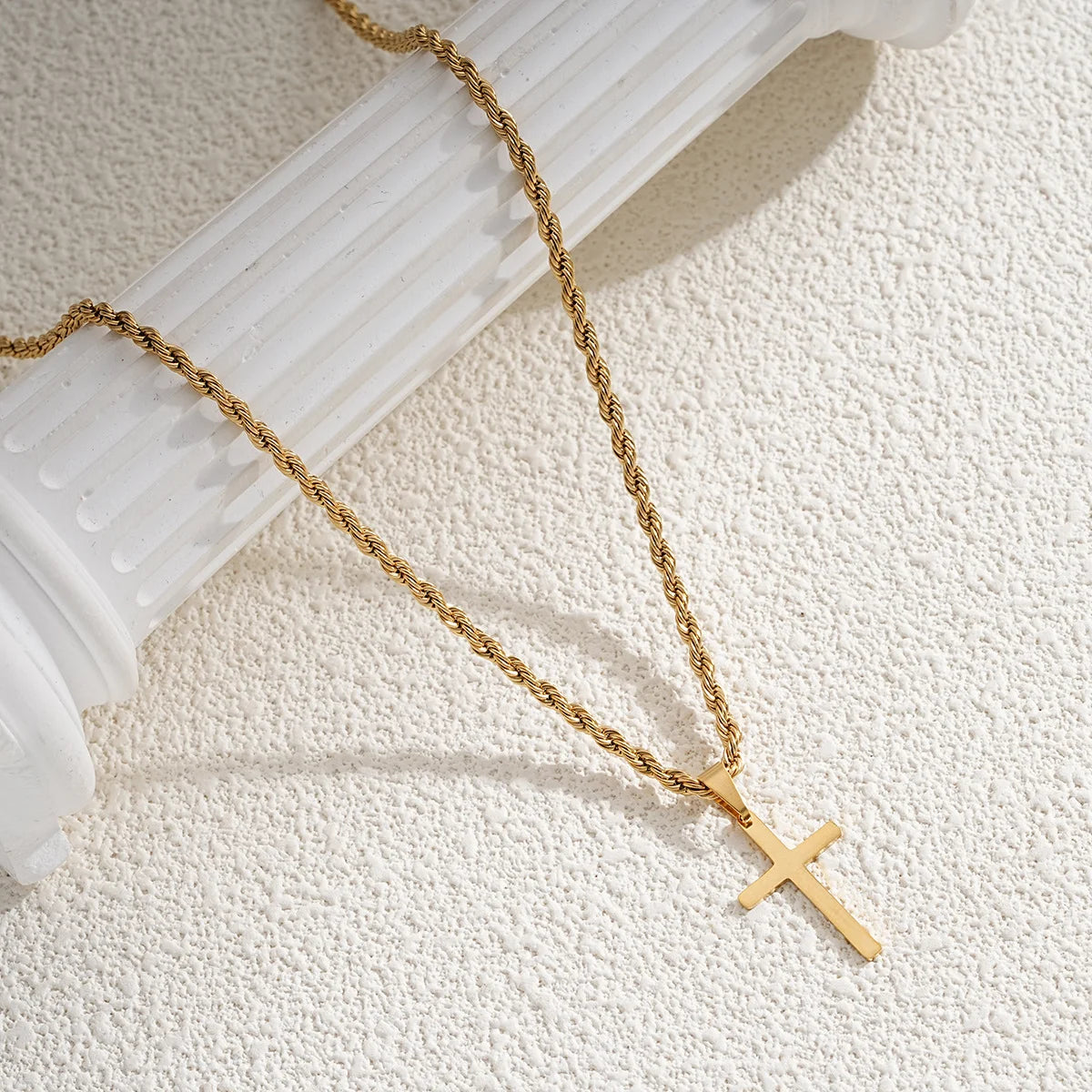 Beautiful Stainless Steel Cross Pendant Necklace for Men Women Minimalist Gold Color Jewelry Male Female Necklaces Chokers Gifts 2024. Limited stock available.