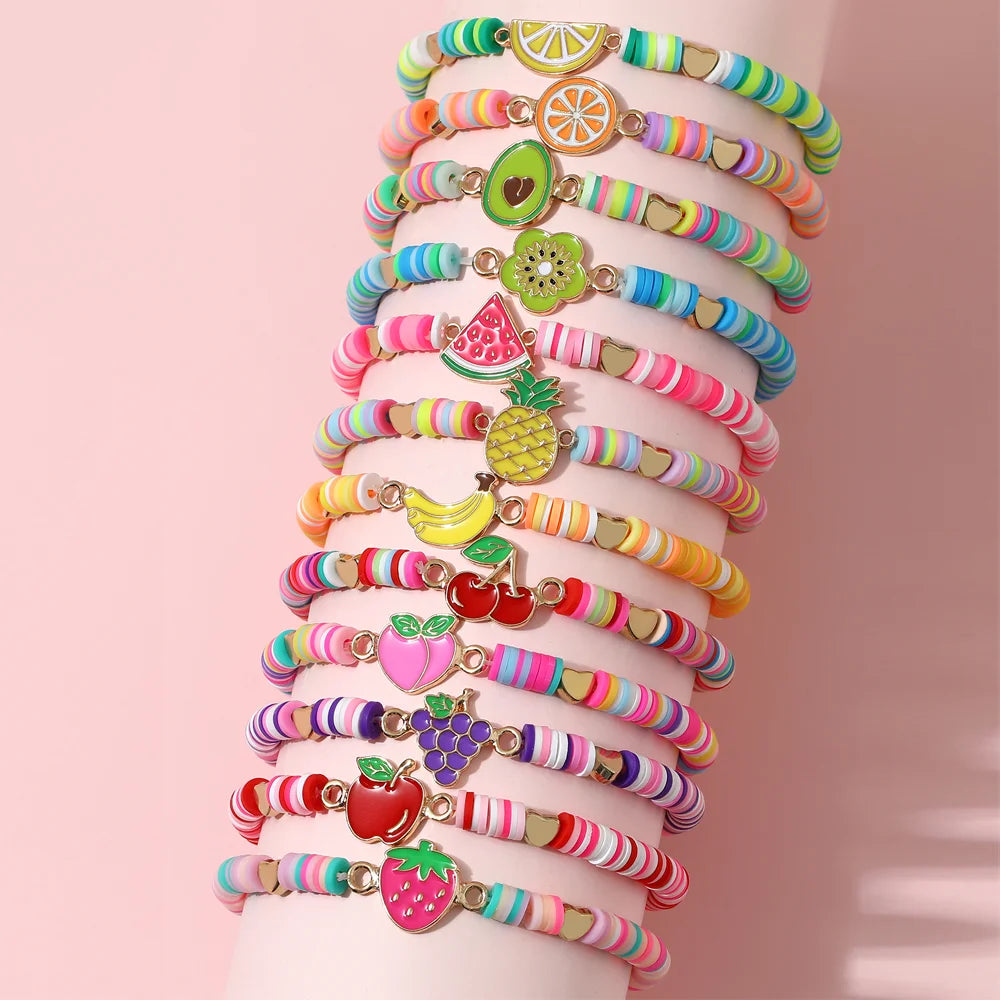12Pcs/set Adorable Unicorn Cat Flower Charm Elastic Handmade Beaded Bracelets for Women Girls Birthday Party Jewelry Friendship Gift. Limited stock available.