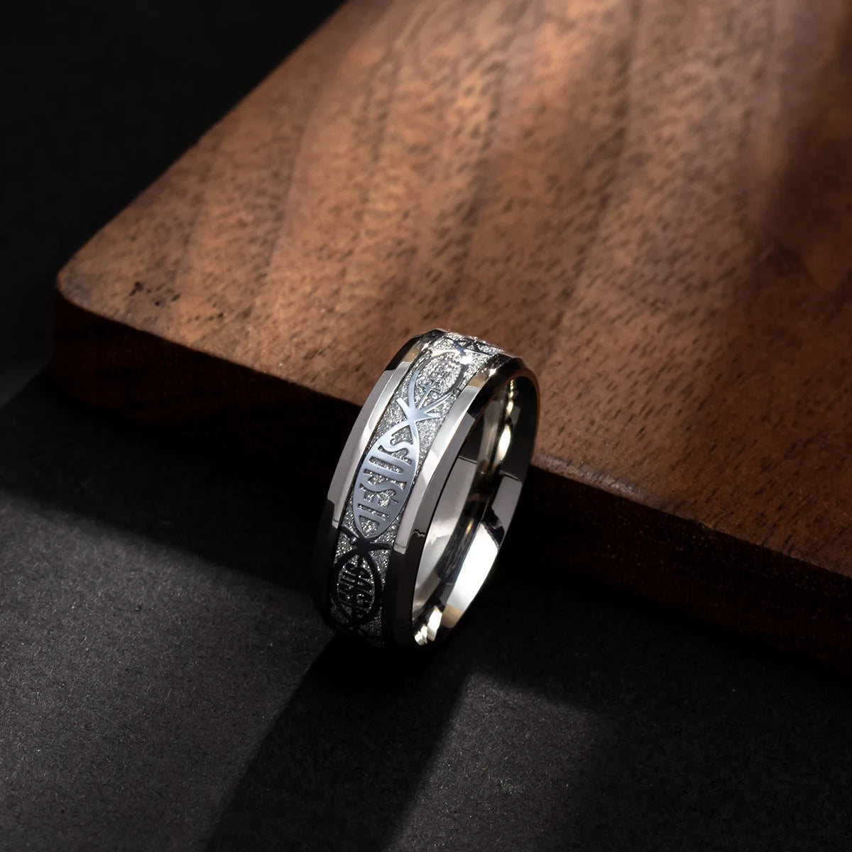Unique Jesus Letter 316 L Stainless Steel Ring For Religious Christian Men Women Gift Jewelry Serenity Male Bible Cross. Limited stock available.