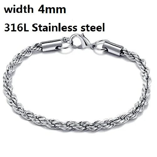 316L Unique Stainless Steel Cuban Chain Bracelet for Men Women Figaro  Vintage Metal Viking Kpop Pulseras Emo Cute Luxury Jewelry Gift. Limited stock available.