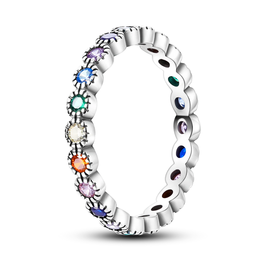 Silver Plated Women Luxury Stackable Ring Real Infinite Flower Daisy Fine Jewelry Rings For Engagement Weddling Party