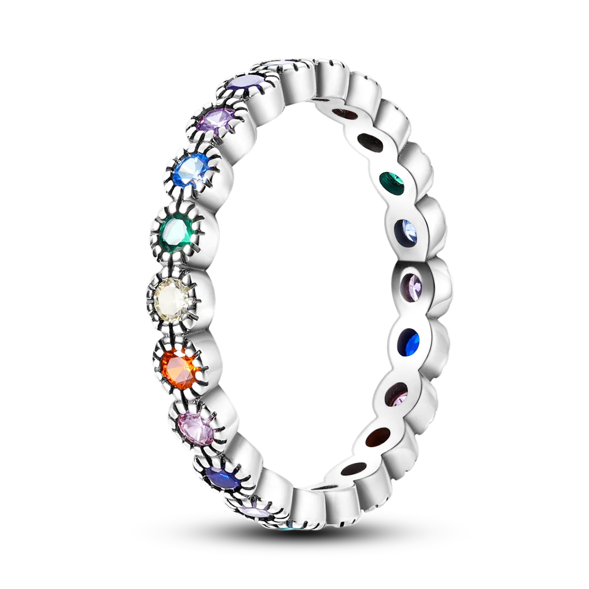 Silver Plated Women Luxury Stackable Ring Real Infinite Flower Daisy Fine Jewelry Rings For Engagement Weddling Party