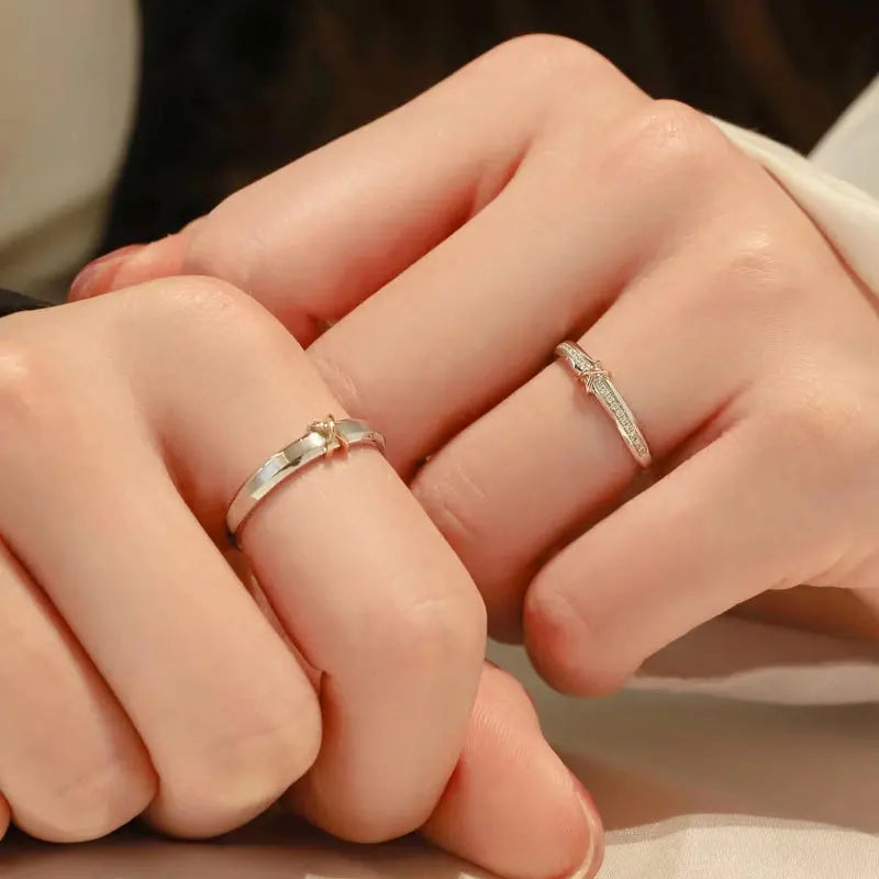 New Trendy Luxury Couple Rings for Women Men Dazzling Square Zirconia Delicate Ring Wedding Valentine's Day Romantic Jewelry