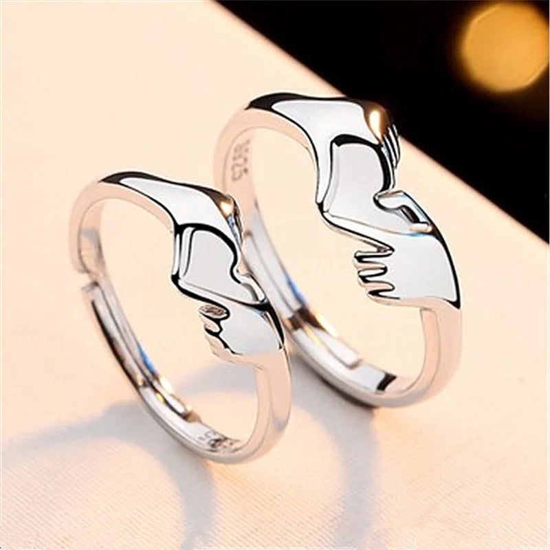 New Trendy Luxury Couple Rings for Women Men Dazzling Square Zirconia Delicate Ring Wedding Valentine's Day Romantic Jewelry