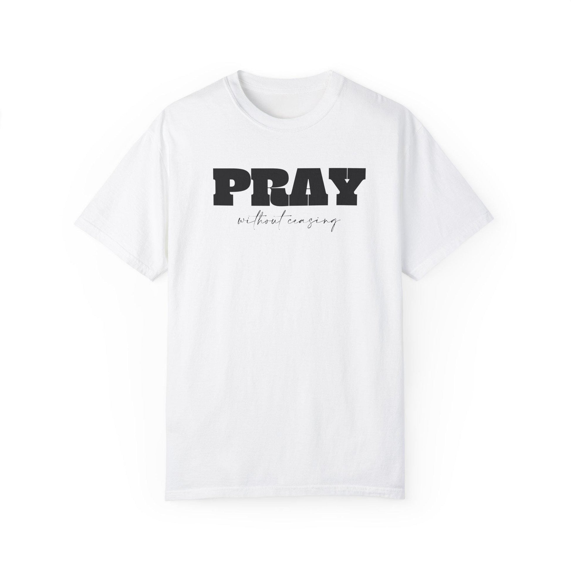 Christian T Shirt For Christian Men Women Clothing Christian Gift White Shirt Apparel Verse Jesus Pray Without Ceasing Graphic Fashion