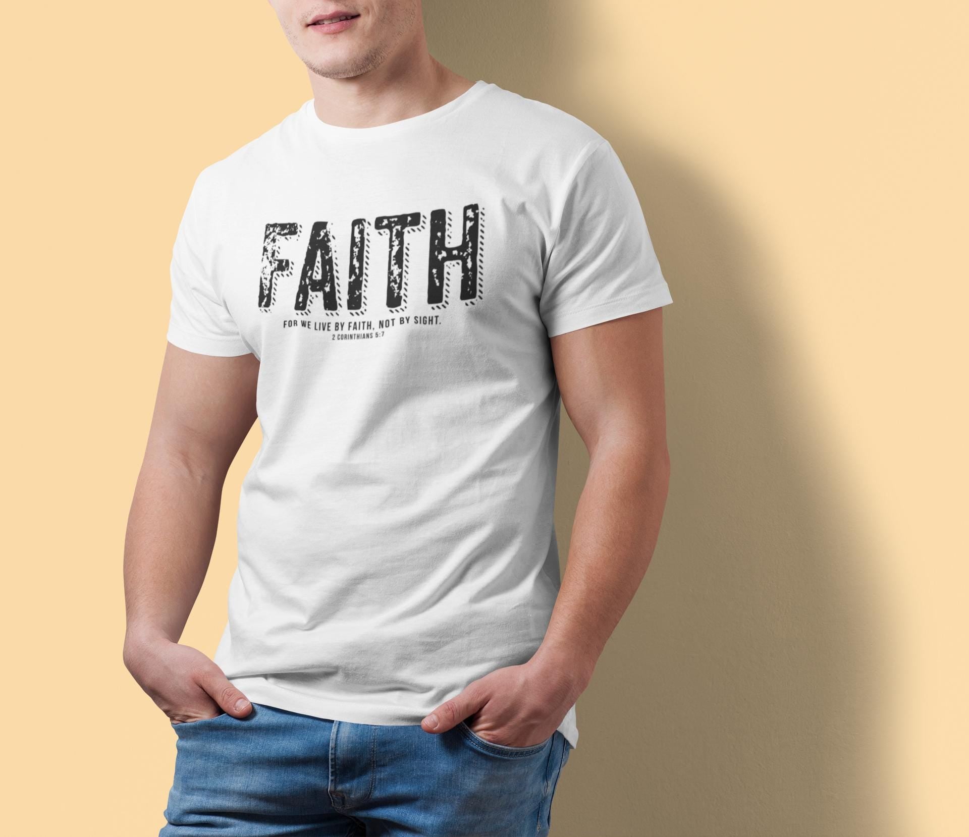 T-Shirt Bible Verse T-Shirt For Christian Men Shirt Fashion T Shirt Christian Apparel Bible Verse Faith Graphic Gift Tee