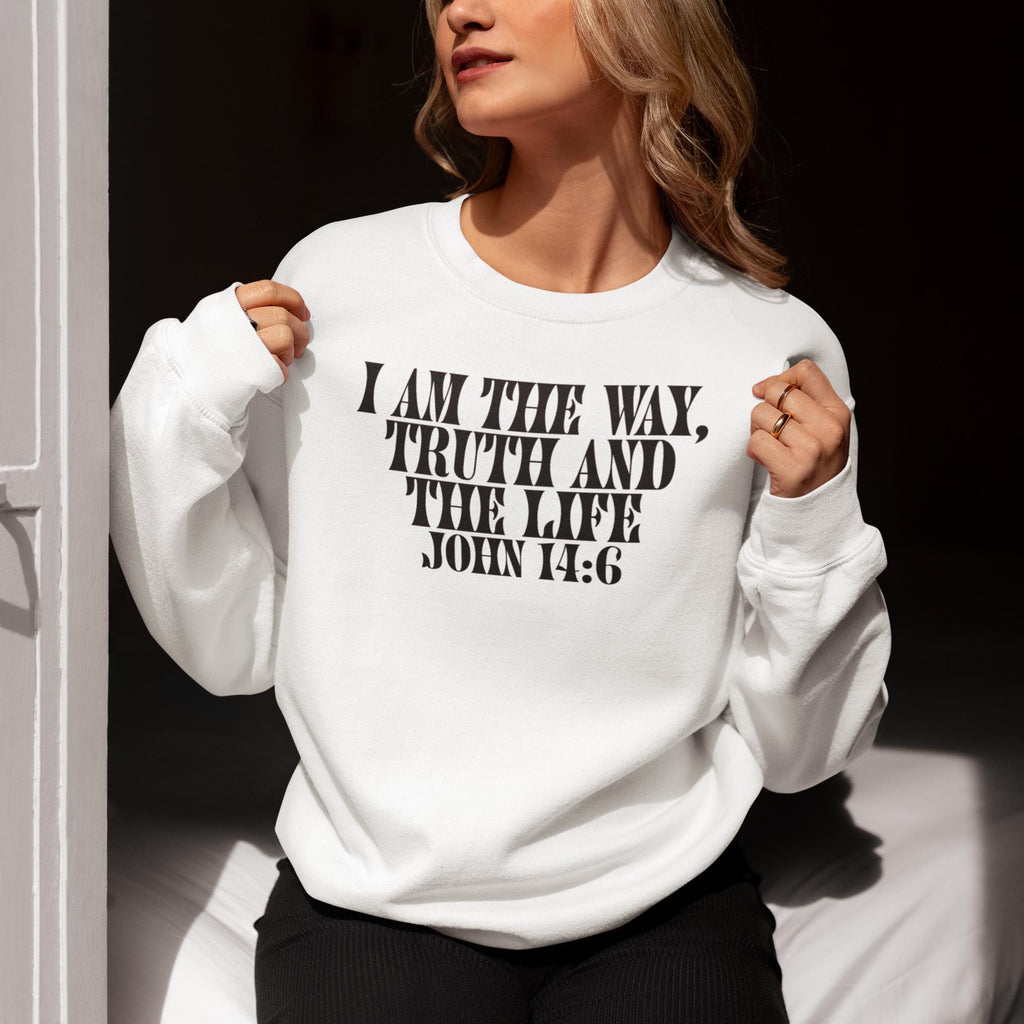 Unisex Sweatshirt Crewneck For Christian Men Women Gift Fashion The Way Bible Verse Shirt Scripture-based fashion Gift For Men women