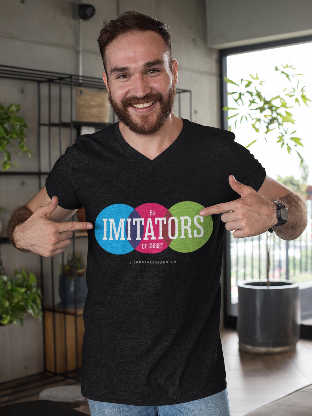 Graphic T-Shirt For Christian Men Women Bible Verse Tee "Be Imitators Of Christ" Scripture Tee Christian Apparel White Black