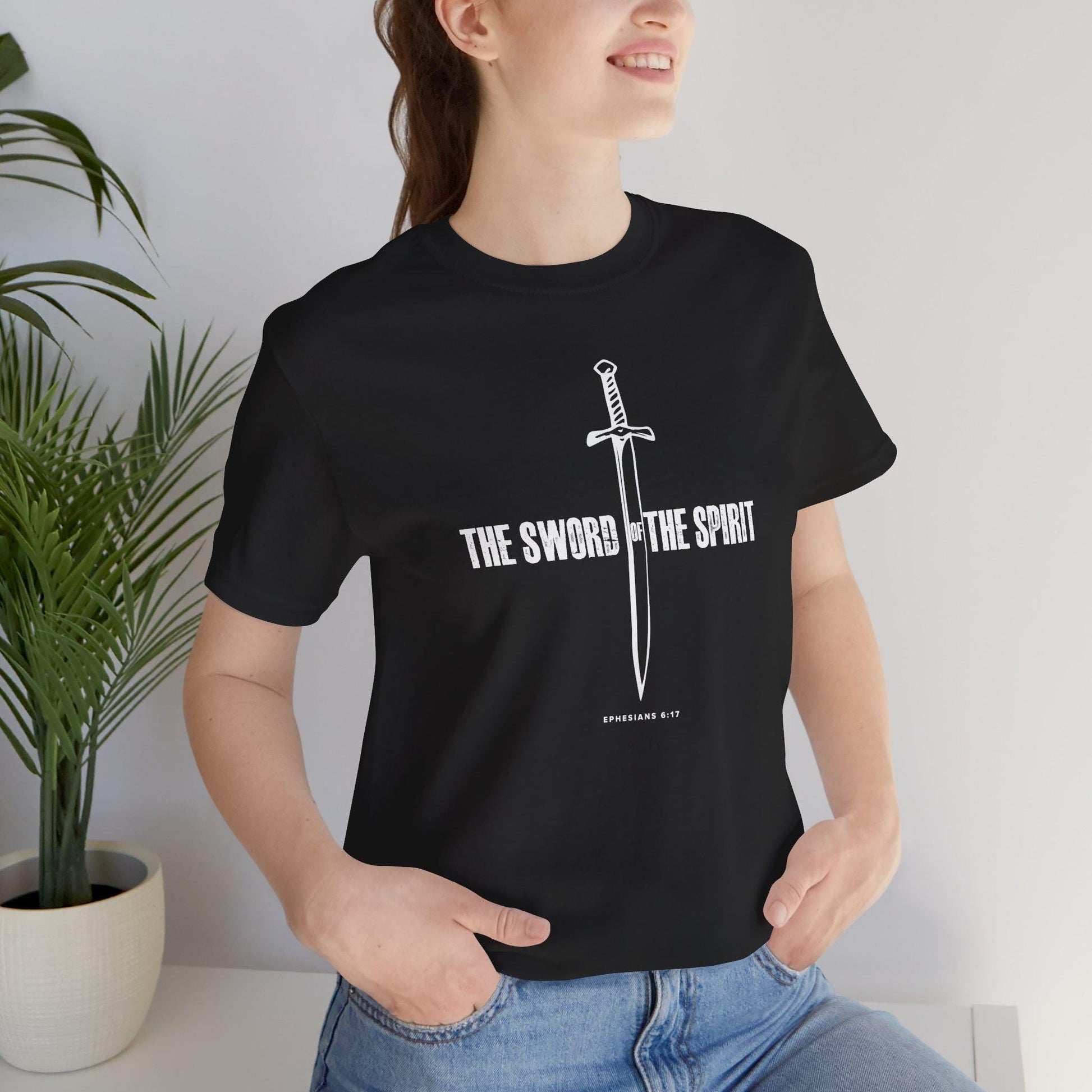 Christian Tshirt For Christian Men Women Short Sleeve Tee, Christian Apparel Bible Verse The Sword of the Spirit Scripture Graphic Tee