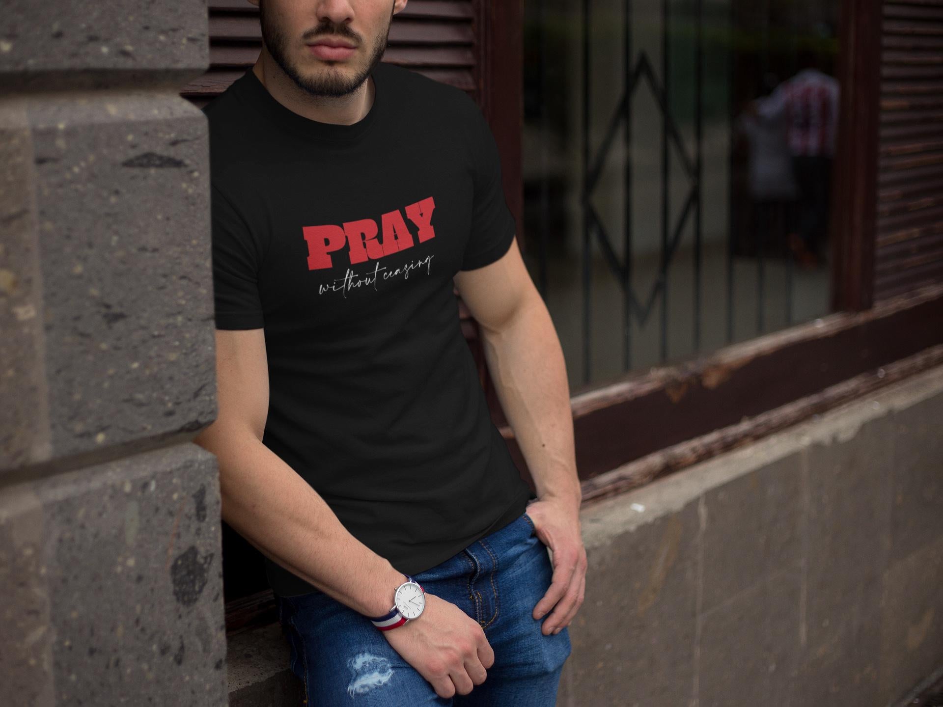 Pray Without Ceasing T Shirt Christian Gift For Mom Dad Faith Tee For Christian Religious Shirt Apparel God Shirt Jesus Tee