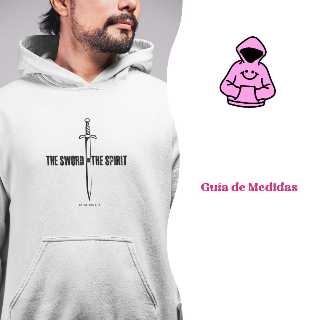 Inspirational Unisex Hooded Sweatshirt For Christian Men Women Gift For Mom Dad Hooded Bible Verse Sweatshirt Sword of the Spirit Apparel