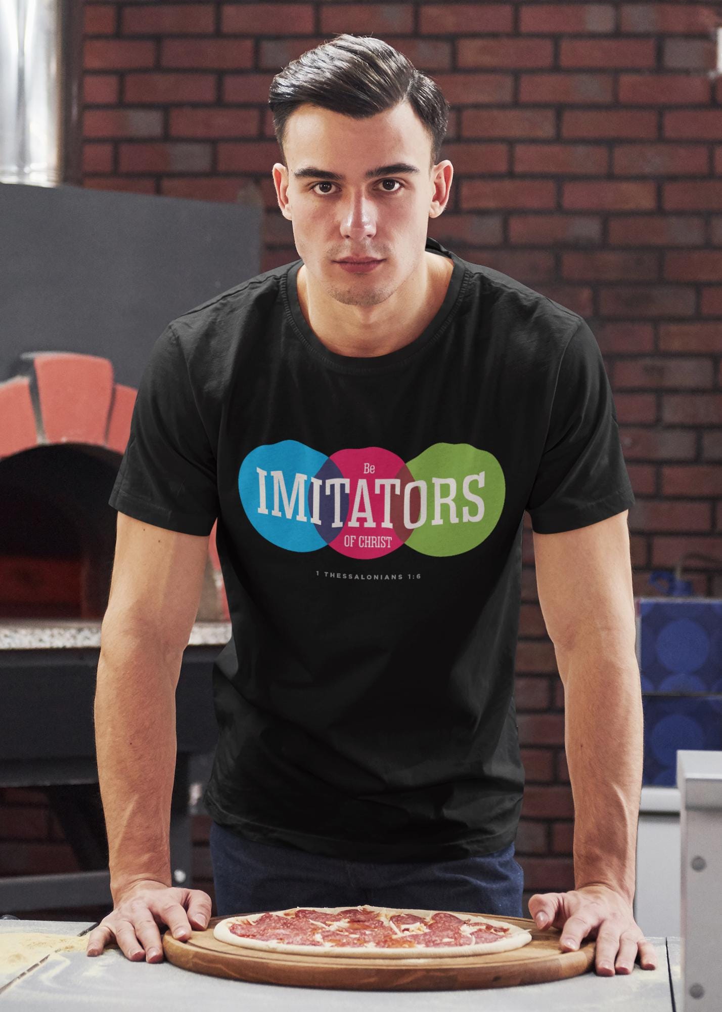 Graphic T-Shirt For Christian Men Women Bible Verse Tee "Be Imitators Of Christ" Scripture Tee Christian Apparel White Black