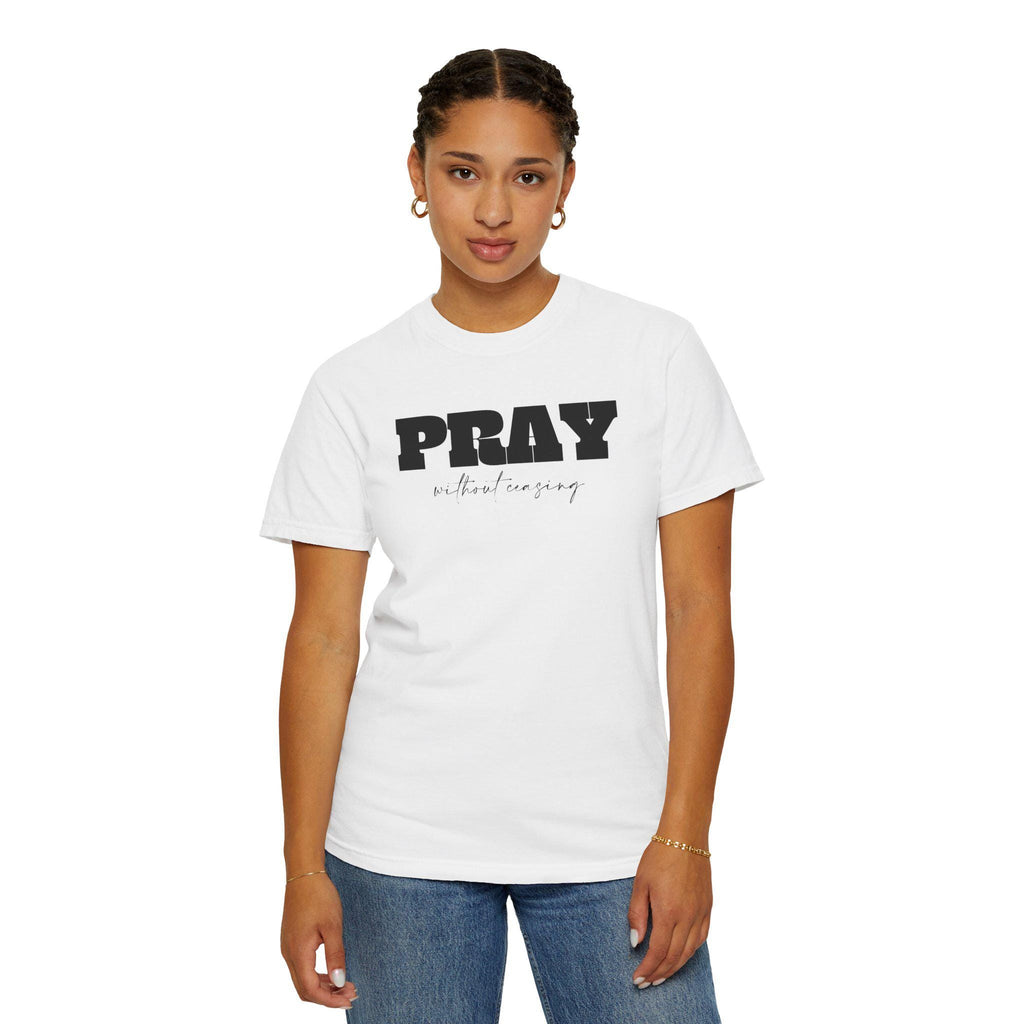 Christian T Shirt For Christian Men Women Clothing Christian Gift White Shirt Apparel Verse Jesus Pray Without Ceasing Graphic Fashion