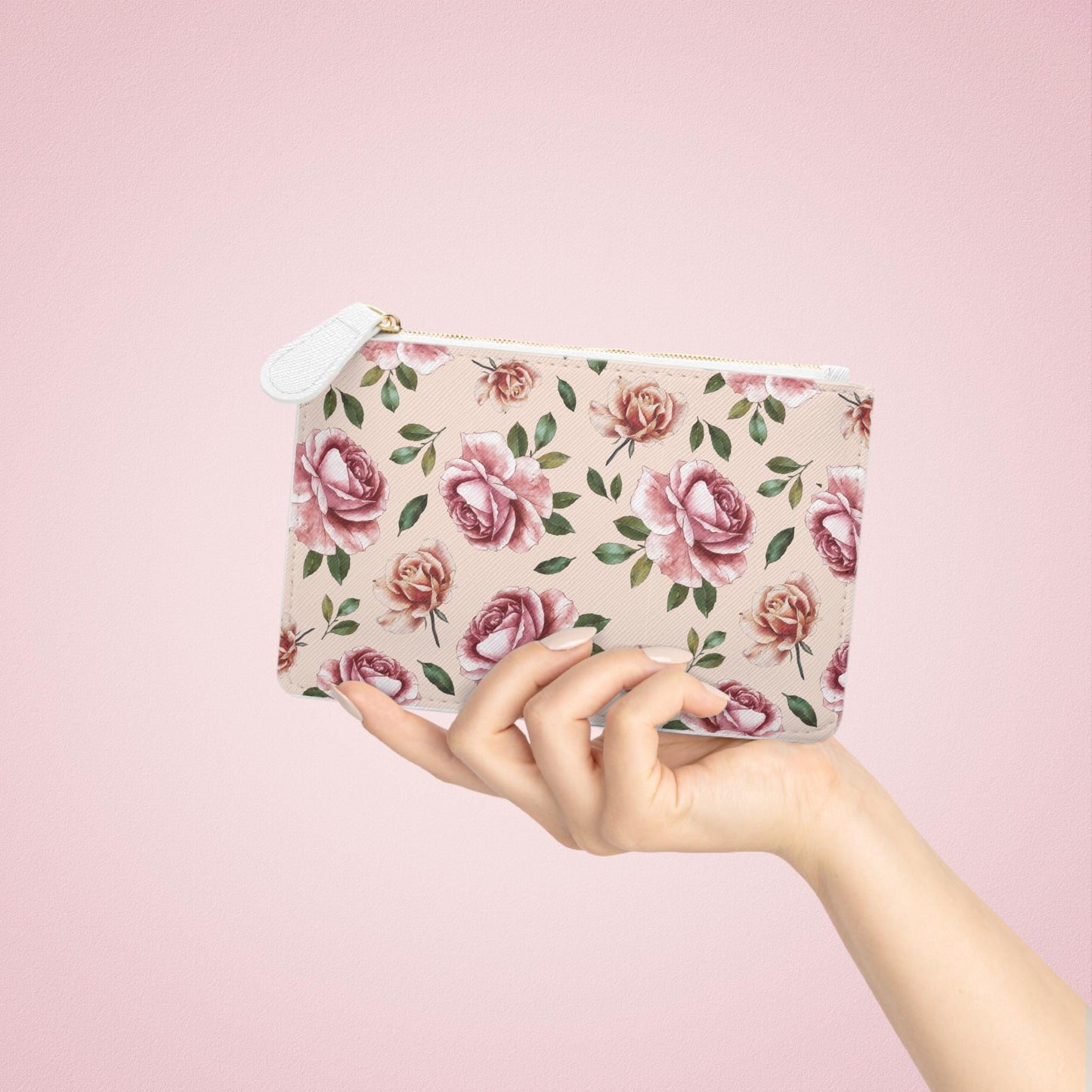 Vintage Mini Clutch Rose Bag For Her Rose Pattern Makeup Bag Makeup Pouch Cosmetic Bag Toiletry Bag Coin Purse Gift for Her Best Friend Gift