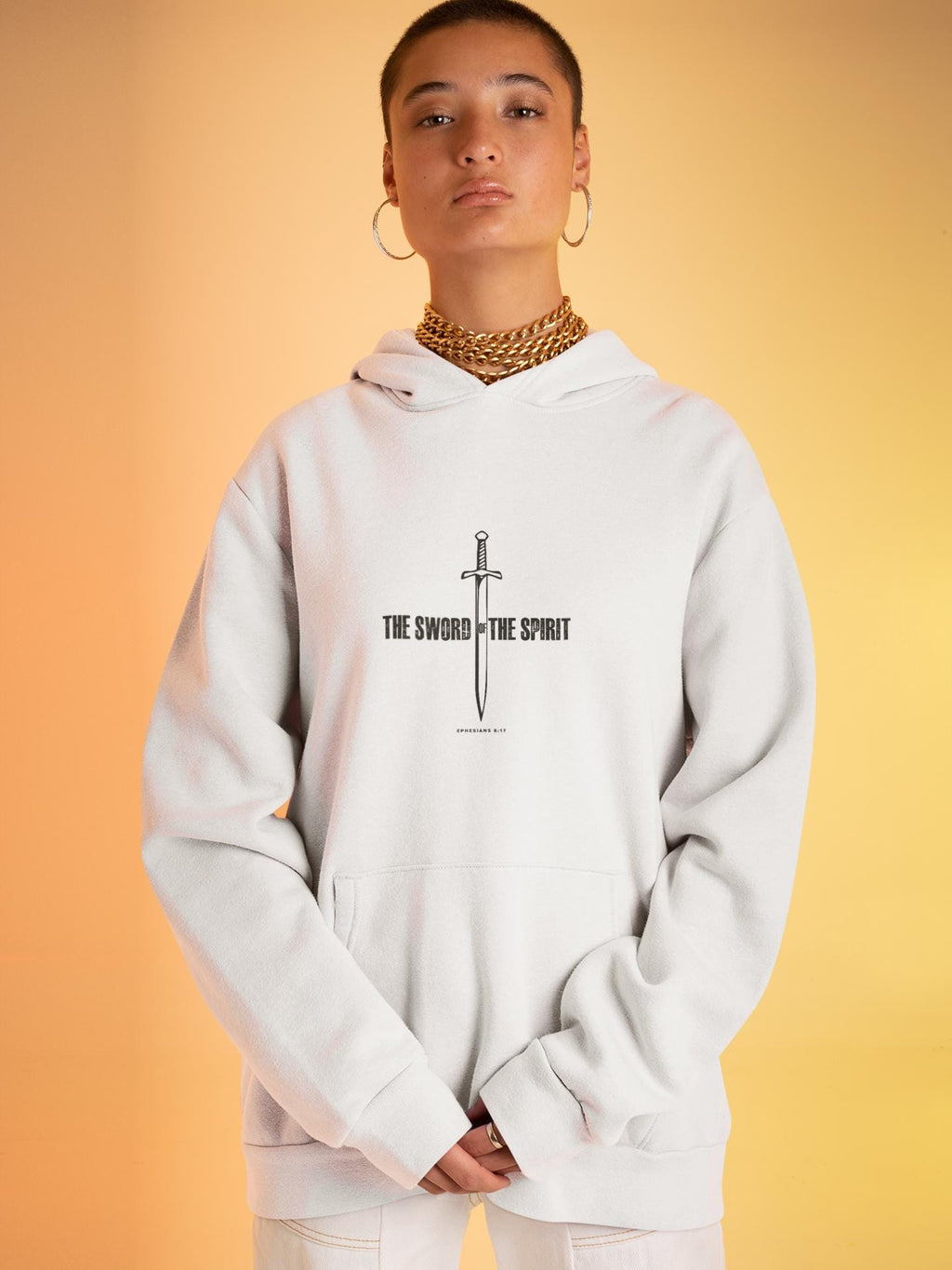 Inspirational Unisex Hooded Sweatshirt For Christian Men Women Gift For Mom Dad Hooded Bible Verse Sweatshirt Sword of the Spirit Apparel