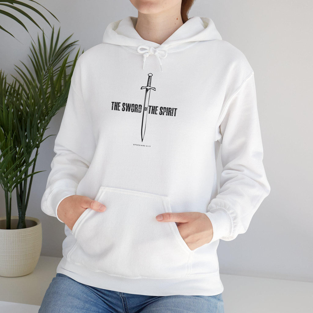 Inspirational Unisex Hooded Sweatshirt For Christian Men Women Gift For Mom Dad Hooded Bible Verse Sweatshirt Sword of the Spirit Apparel