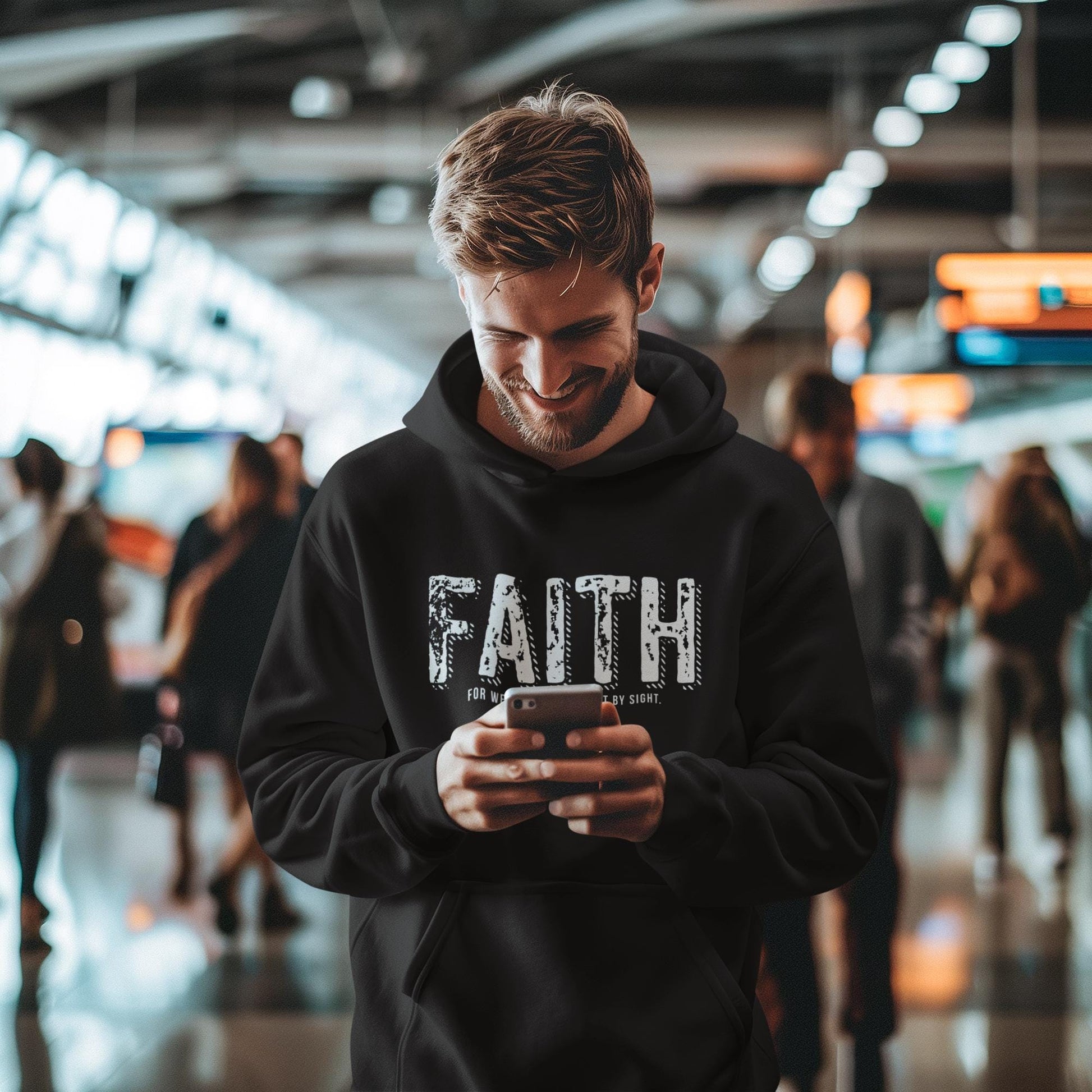 Christian Pullover Hoodie For Christian Men Women Pullover Hoodie Sweatshirt Christian Apparel For We Live By Faith Bible Verse