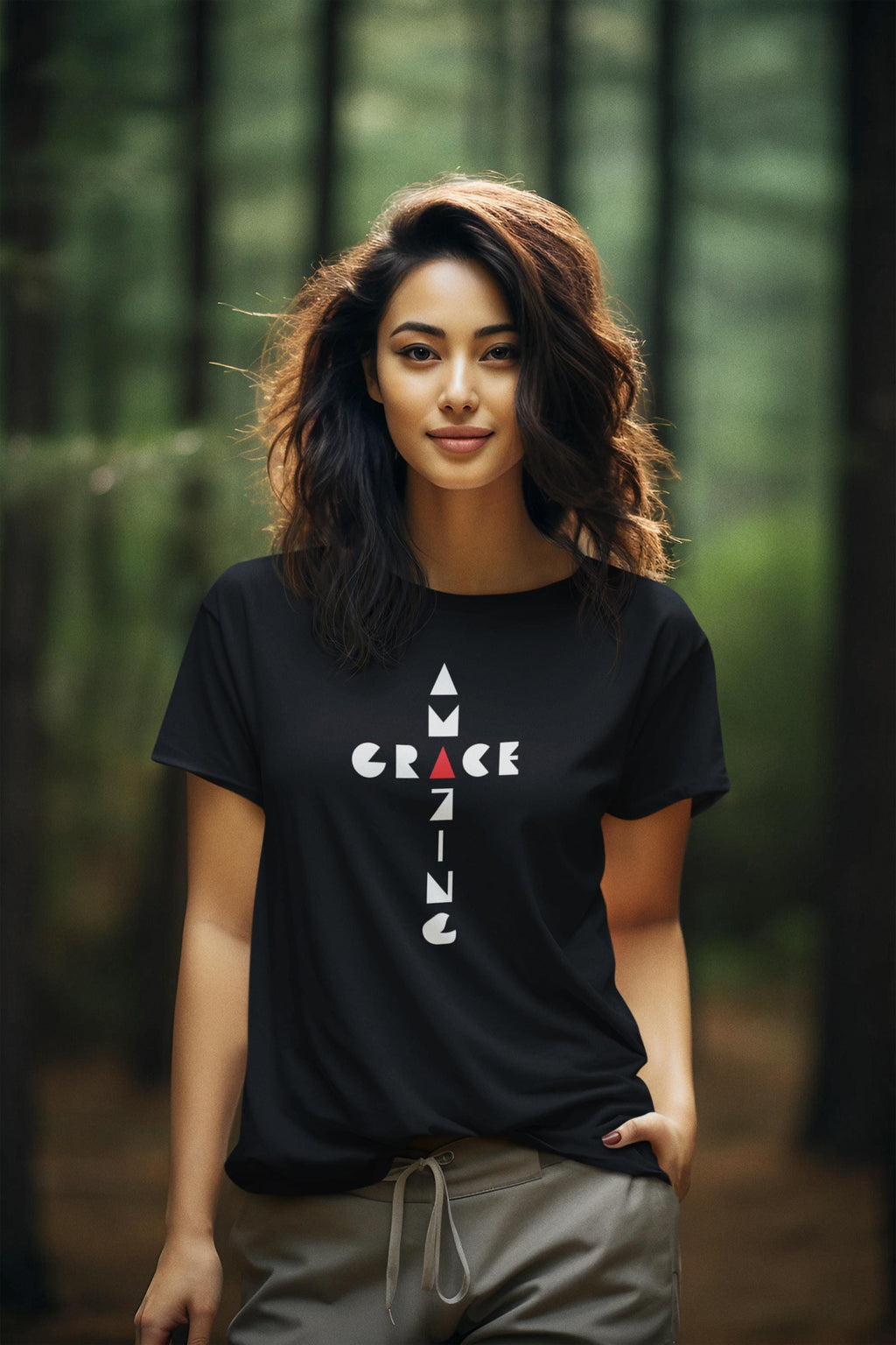 Amazing Grace Unisex T-shirt Faith Shirt Gift For Mom Dad Birthday Gift Religious Shirt Graphic Tee Bible Tee - A Kingdom Lifestyle