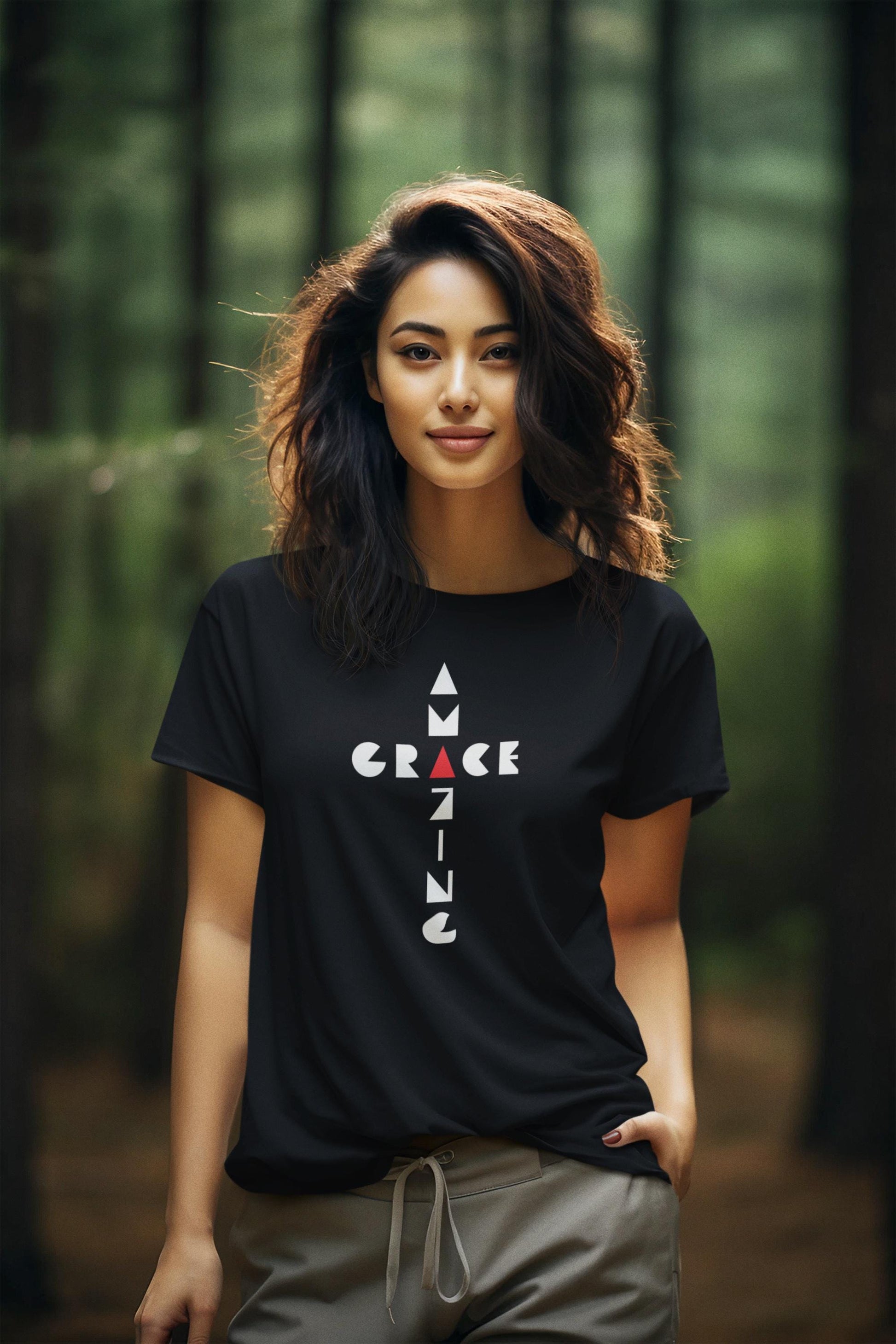 Amazing Grace Unisex T-shirt Faith Shirt Gift For Mom Dad Birthday Gift Religious Shirt Graphic Tee Bible Tee - A Kingdom Lifestyle