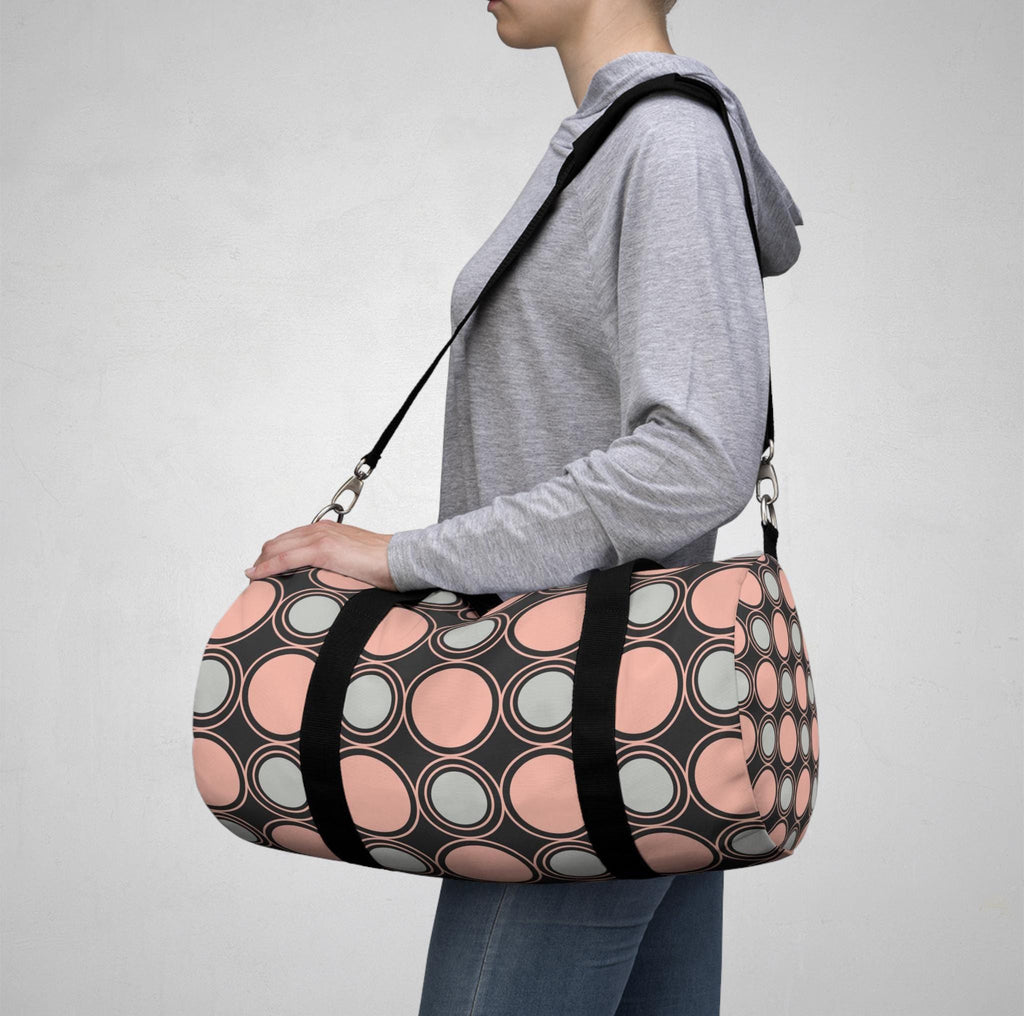 Designer Circle Print Duffel Bag For Her Travel Bag Gift for Her Best Friend Gift Duffel Bag Modern Gym Yoga Gear for Fitness Enthusiasts - A Kingdom Lifestyle