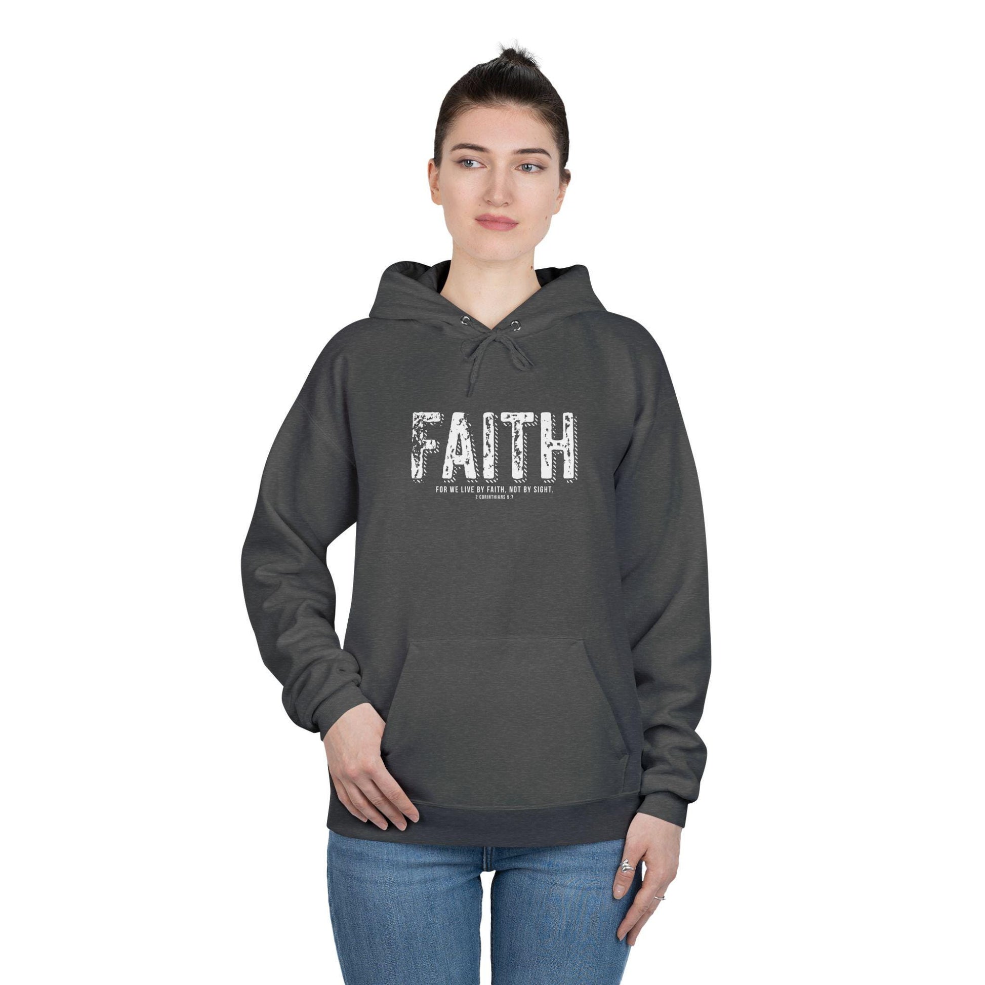 Christian Pullover Hoodie For Christian Men Women Pullover Hoodie Sweatshirt Christian Apparel For We Live By Faith Bible Verse