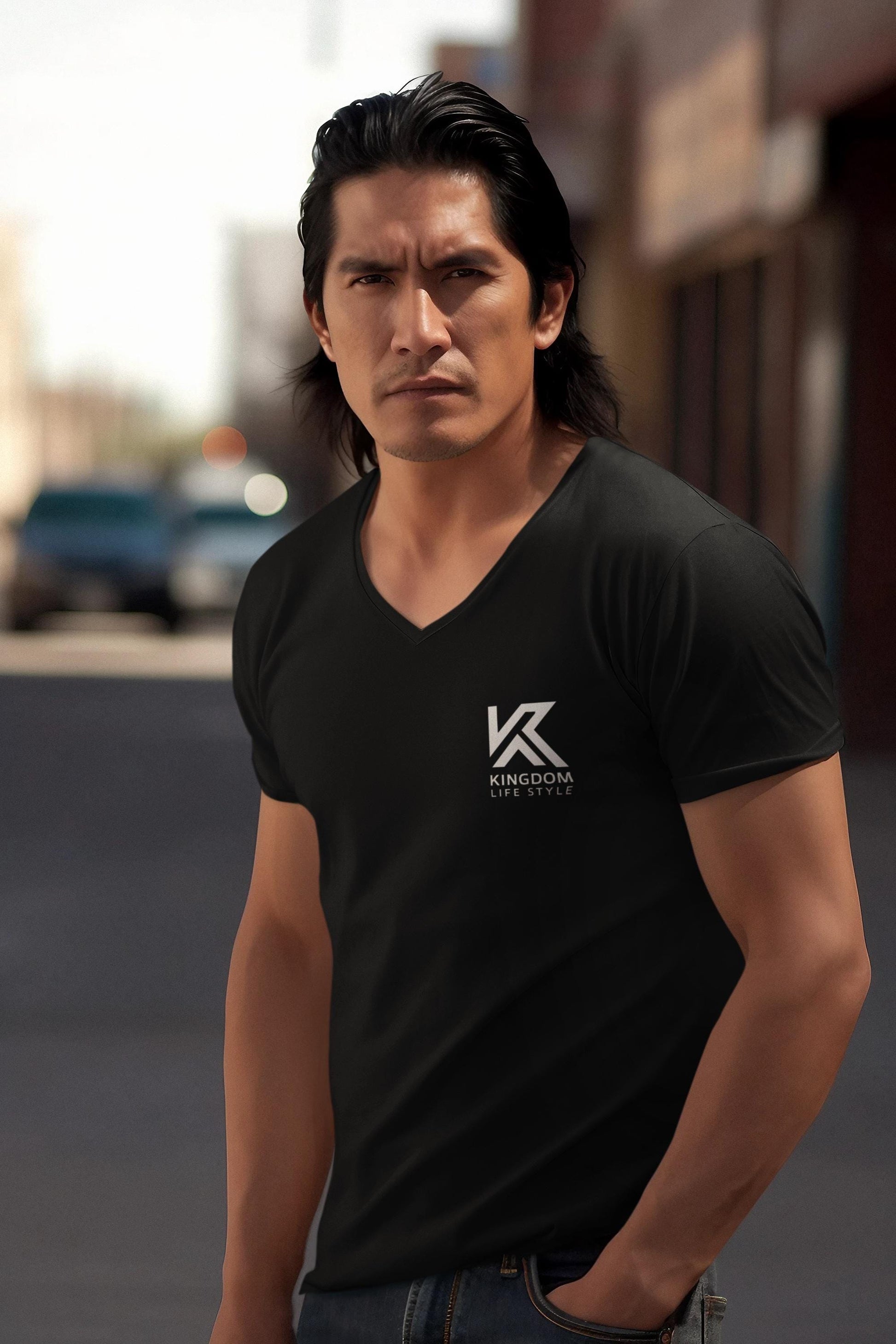 V Neck Tshirt For Christian Men Women Tee Black Short Sleeve V-Neck Religious Tee For Mom Dad Gift Inspirational t-shirts - A Kingdom Lifestyle