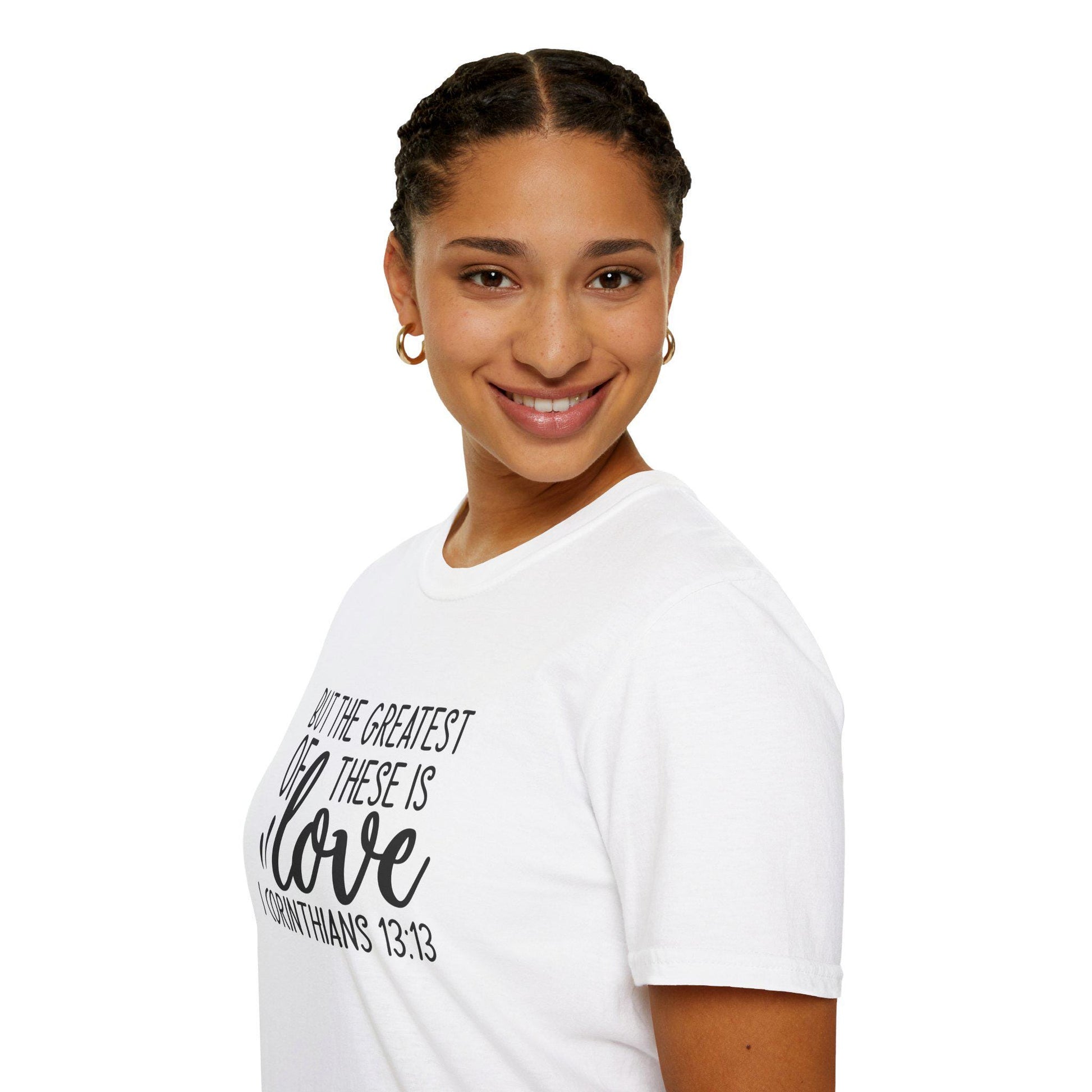 T Shirt Christian Women T-Shirt Apparel Fashion White Tee Gift The Greatest Is Love Bible Verse Shirt - A Kingdom Lifestyle
