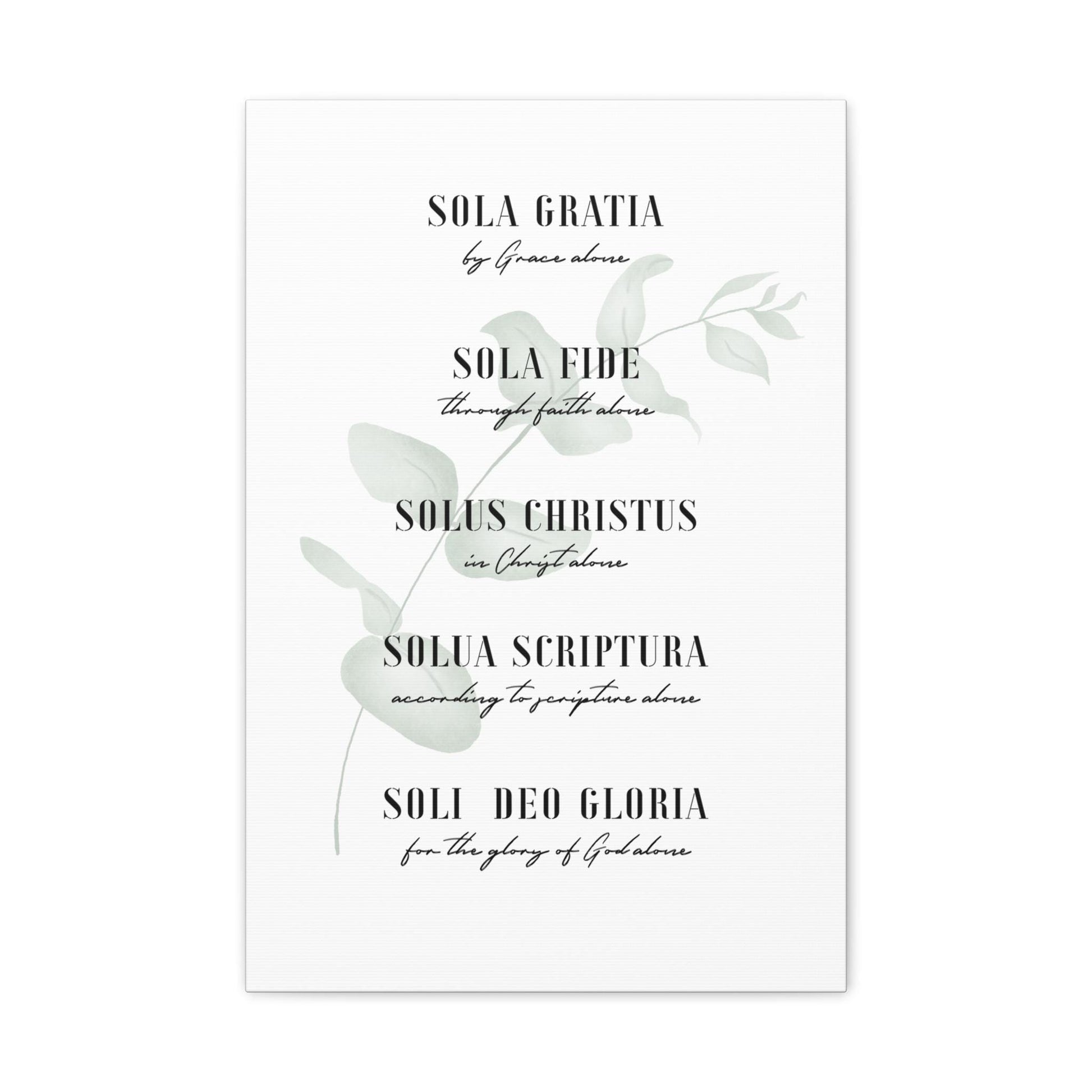 Artwork Canvas Wall Art Home & Living Matte Canvas Stretched Christian Gift Home Decor Graphic The 5 Solas Wall Art. Add this statement piece to your collection today! Limited stock available. - A Kingdom Lifestyle