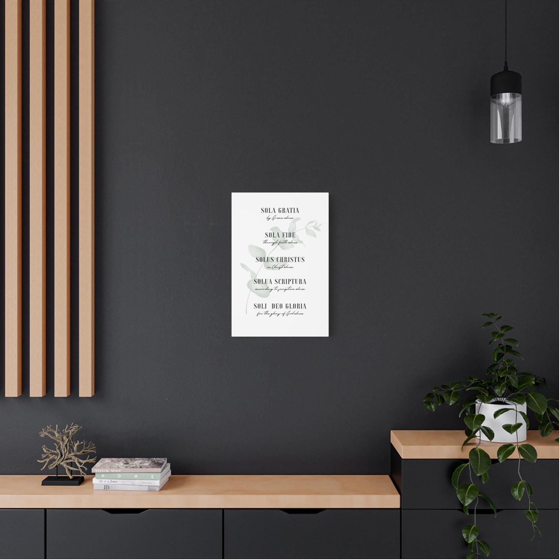 Artwork Canvas Wall Art Home & Living Matte Canvas Stretched Christian Gift Home Decor Graphic The 5 Solas Wall Art. Add this statement piece to your collection today! Limited stock available. - A Kingdom Lifestyle