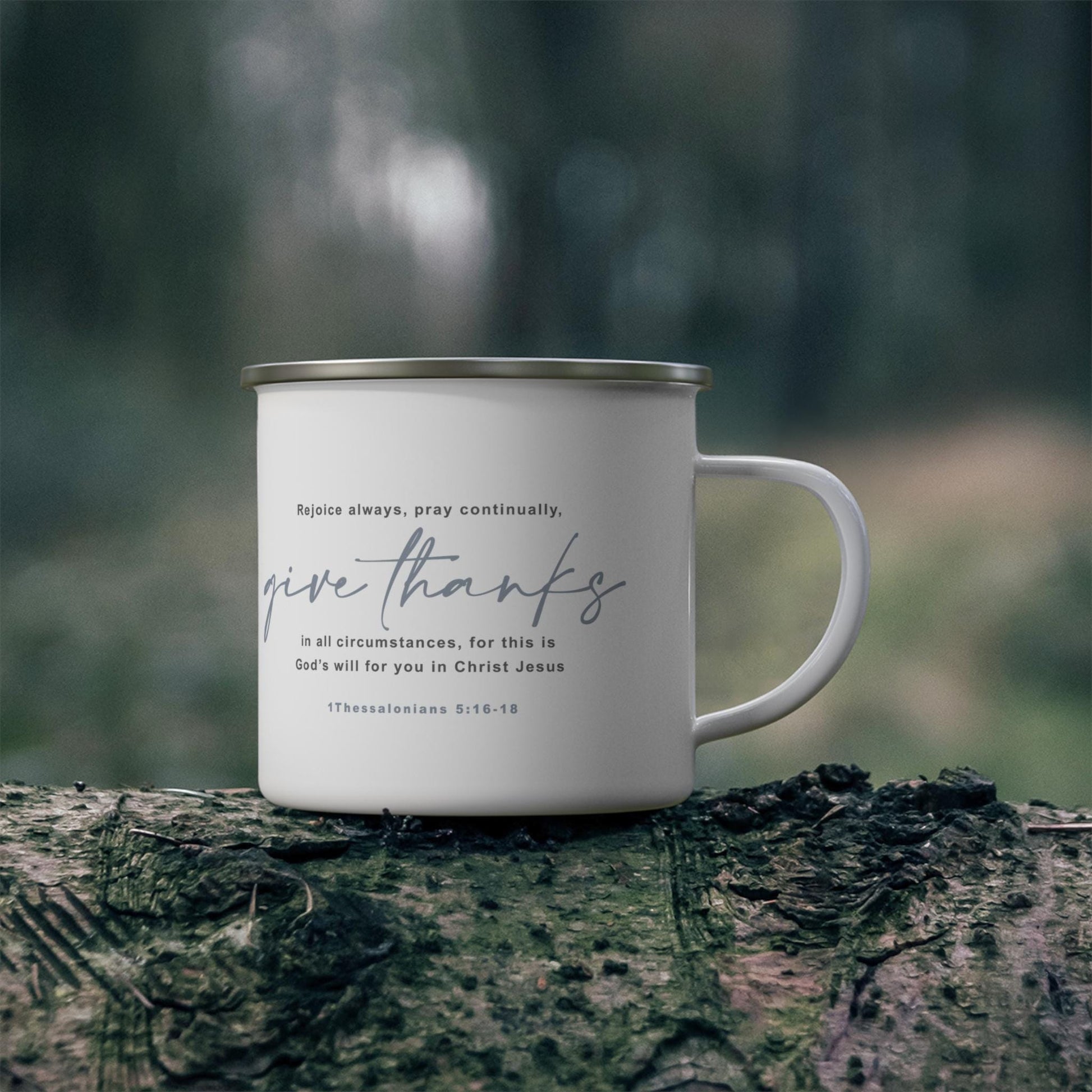 Coffee Cup Gift Bible Verse GraphicFor Christian Enamel Indoor Outdoor Mug Indoor Outdoor Cup - A Kingdom Lifestyle