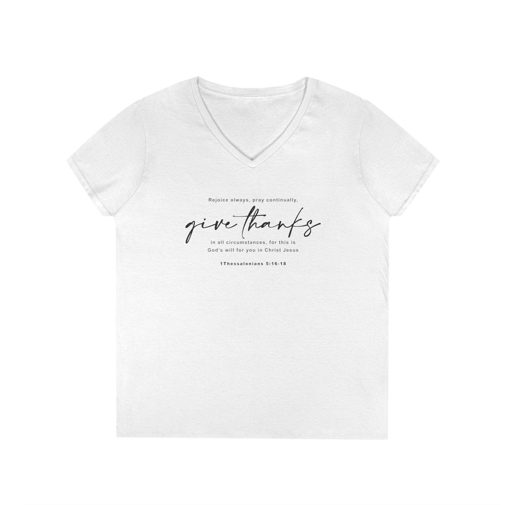 V-Neck T-Shirt For Christian Women Gift Apparel Christian Fashion White Apparel Bible Verse Tee Gift - A Kingdom Lifestyle