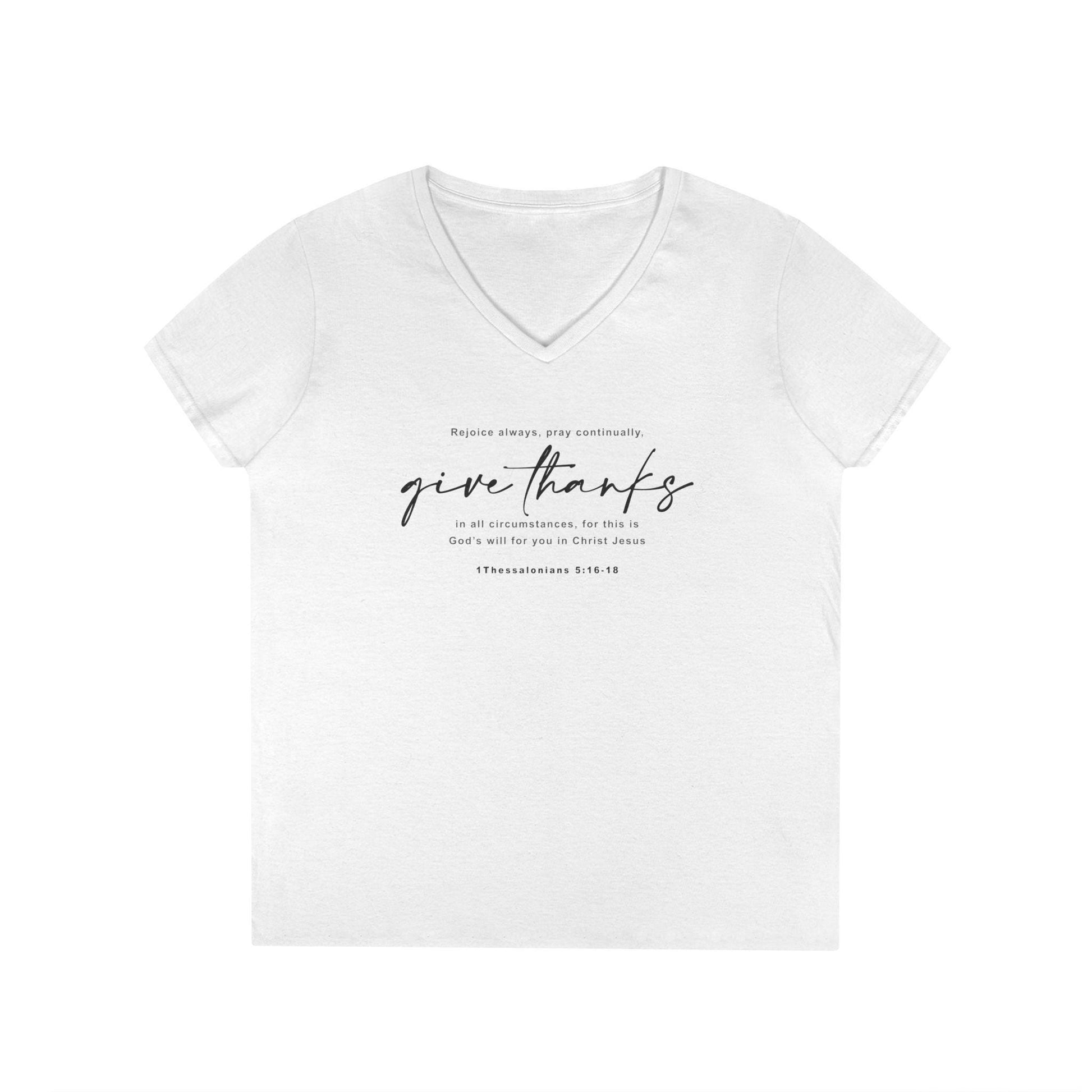 V-Neck T-Shirt For Christian Women Gift Apparel Christian Fashion White Apparel Bible Verse Tee Gift - A Kingdom Lifestyle
