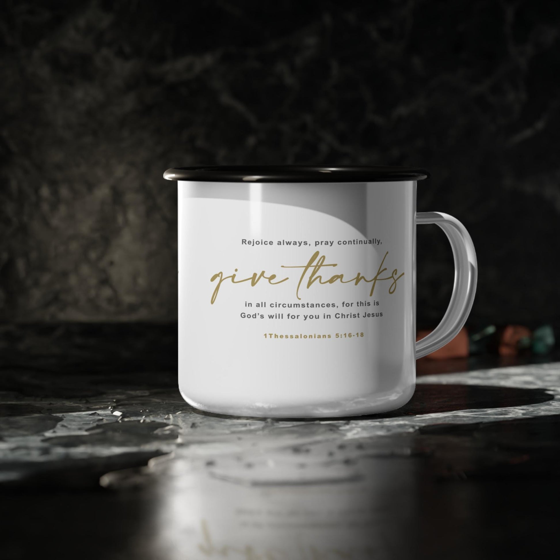 Coffee Mug Christian Bible Verse Graphic For Christian Mom Dad Gift Bible Verse Enamel Camp Cup - A Kingdom Lifestyle