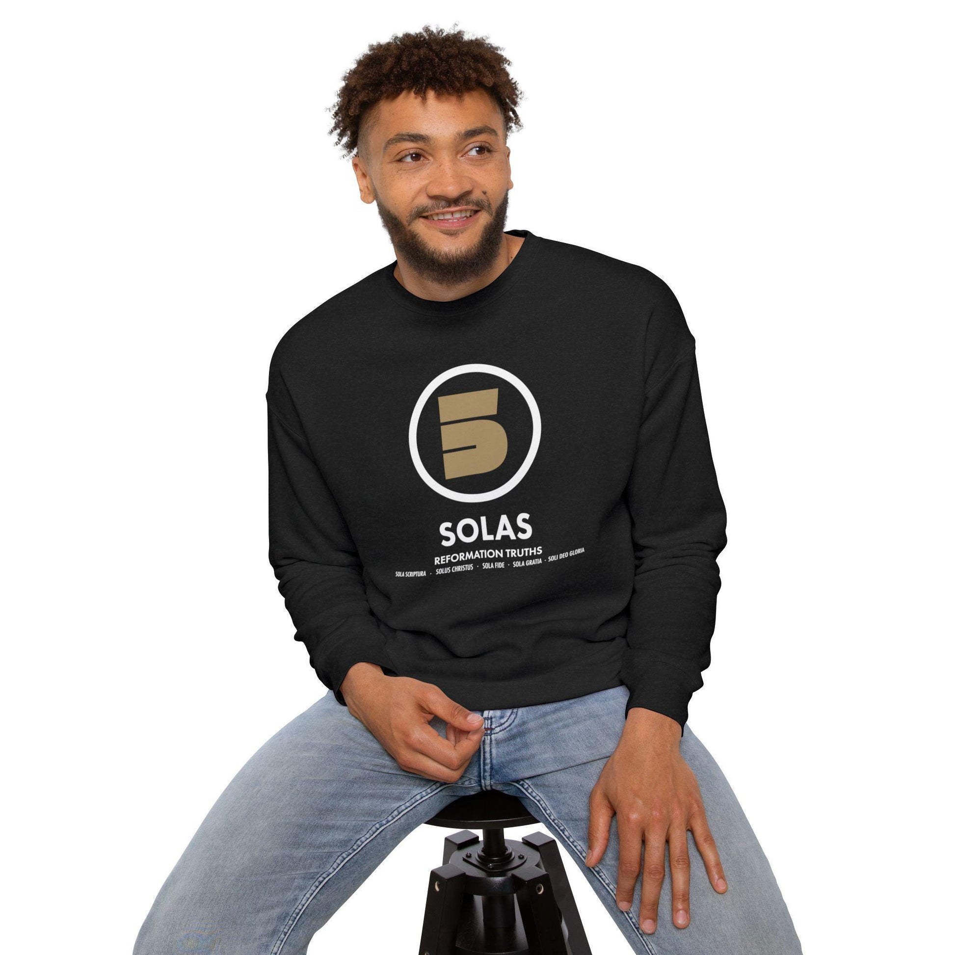 Unisex Christian Sweatshirt For Christian Men Women Gift Drop Shoulder Sweatshirt Apparel Clothing Christian Mom Dad  Bible 5 Solas Graphic - A Kingdom Lifestyle