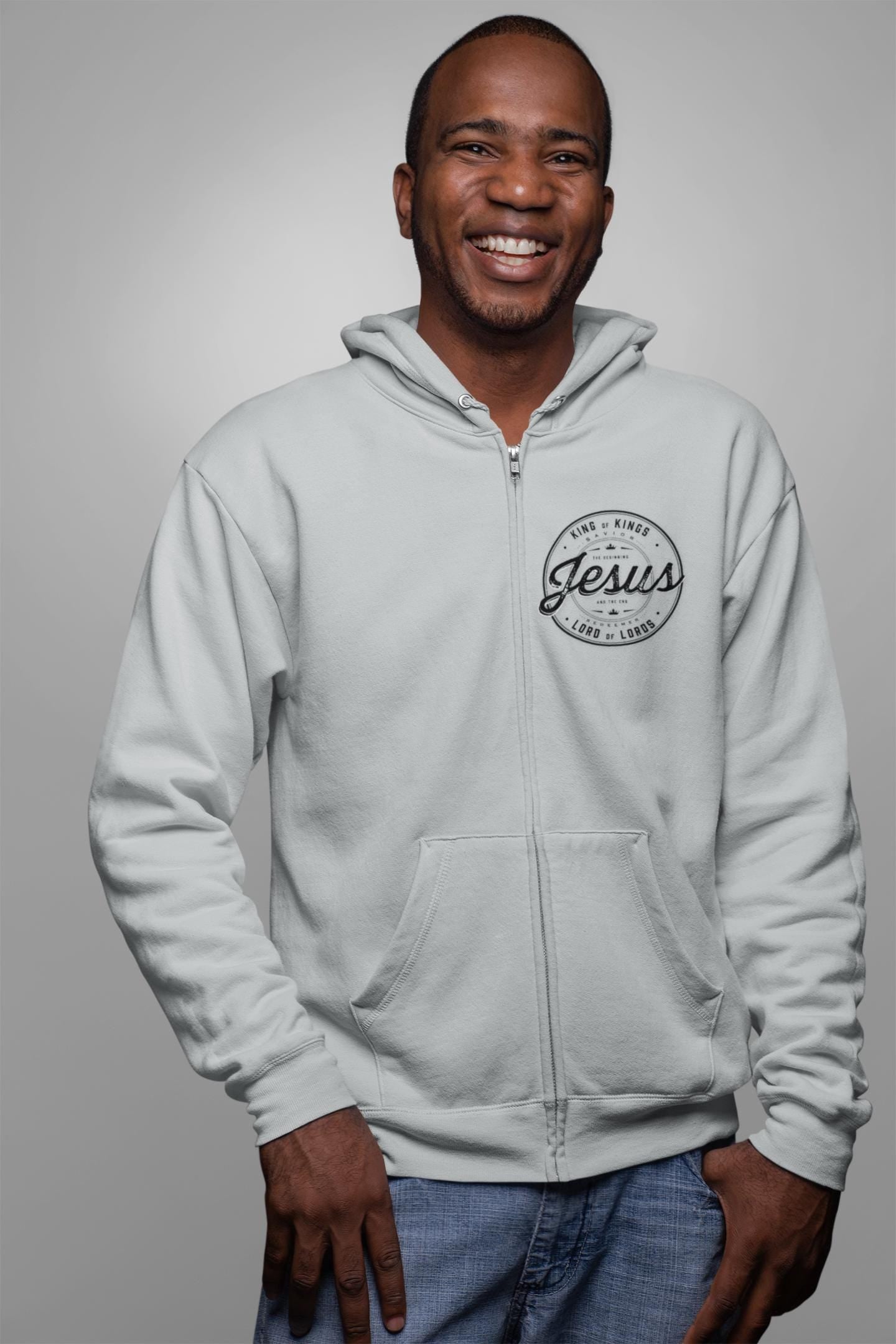 Jesus Graphic Sweatshirt, Christian Men's and Women's Faith Heavy Blend™ Full Zip Hooded Inspirational Sweatshirt Faith-Based Christian Apparel - A Kingdom Lifestyle