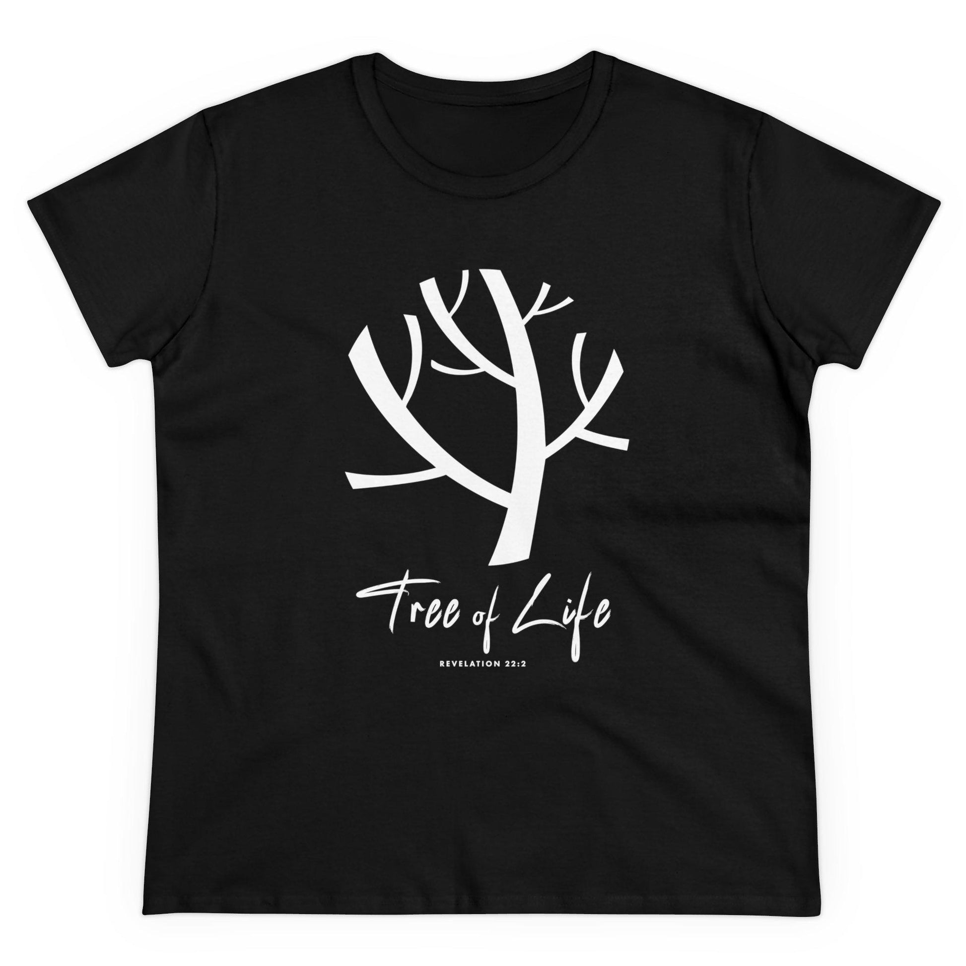 Tree Of Life Bibie Verse Women's Midweight Cotton Tee Christian Women Gift For Her Inspirational t-shirts Spiritual clothing for women - A Kingdom Lifestyle