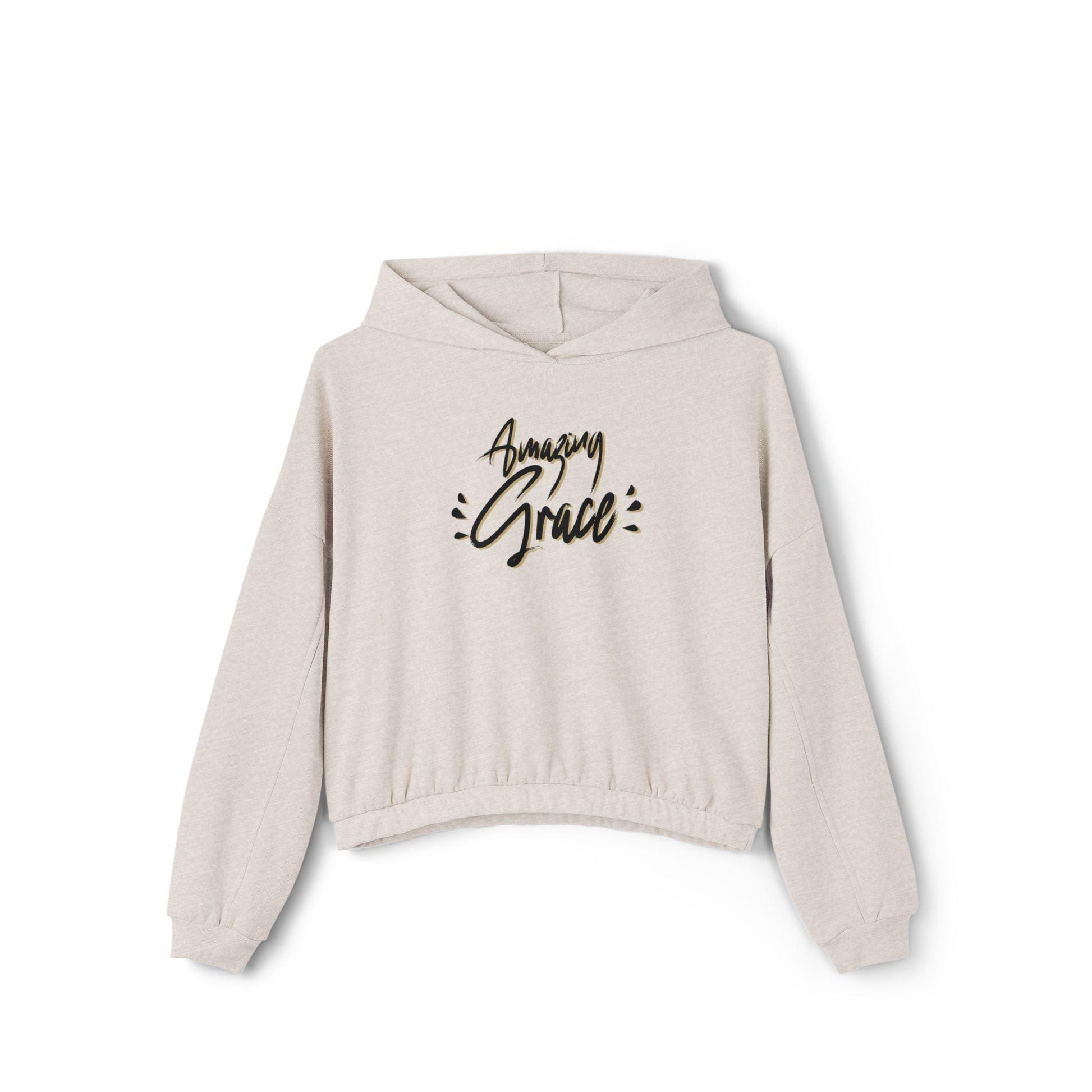 Fleece Hoodie Gift For Christian Women Cinched Bottom Hoodie For Christian Women Gift Amazing Grace Graphic Modern Apparel Sweatshirt - A Kingdom Lifestyle